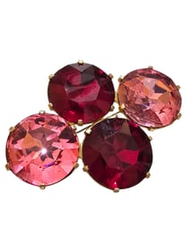 VINTAGE RARE SIGNED CASTLECLIFF HUGE FACETED GLASS BROOCH