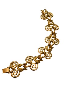 VINTAGE 80S MATTE GOLD FREE FORM BRACELET MARKED R