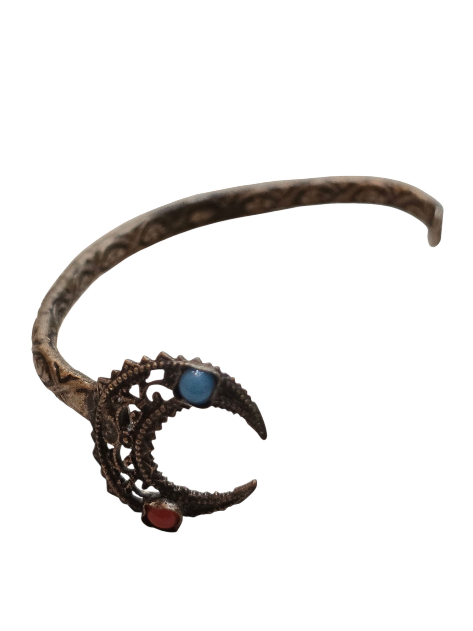 ANTIQUE BYZANTINE POSSIBLY STERLING CUFF OR 1/2 CUFF BANGLE BRACELET - 2 DIFFERENT ONES (1 of 6)