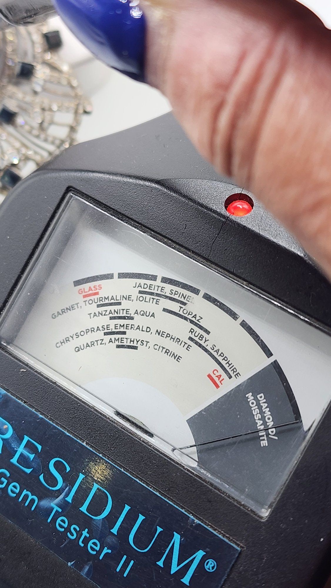 VINTAGE STERLING SILVER JEWELED PENDANT NECKLACE - 8