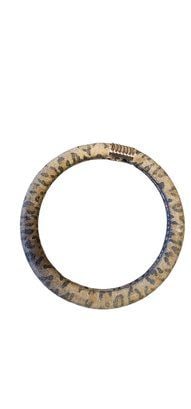 VINTAGE 80S LEOPARD SUEDE BANGLE BRACELET: Vintage 80s Leopard Suede Bangle Bracelet (A5142) Color: Brown, black Condition: Very good vintage Era: Circa 1980s Signed: None