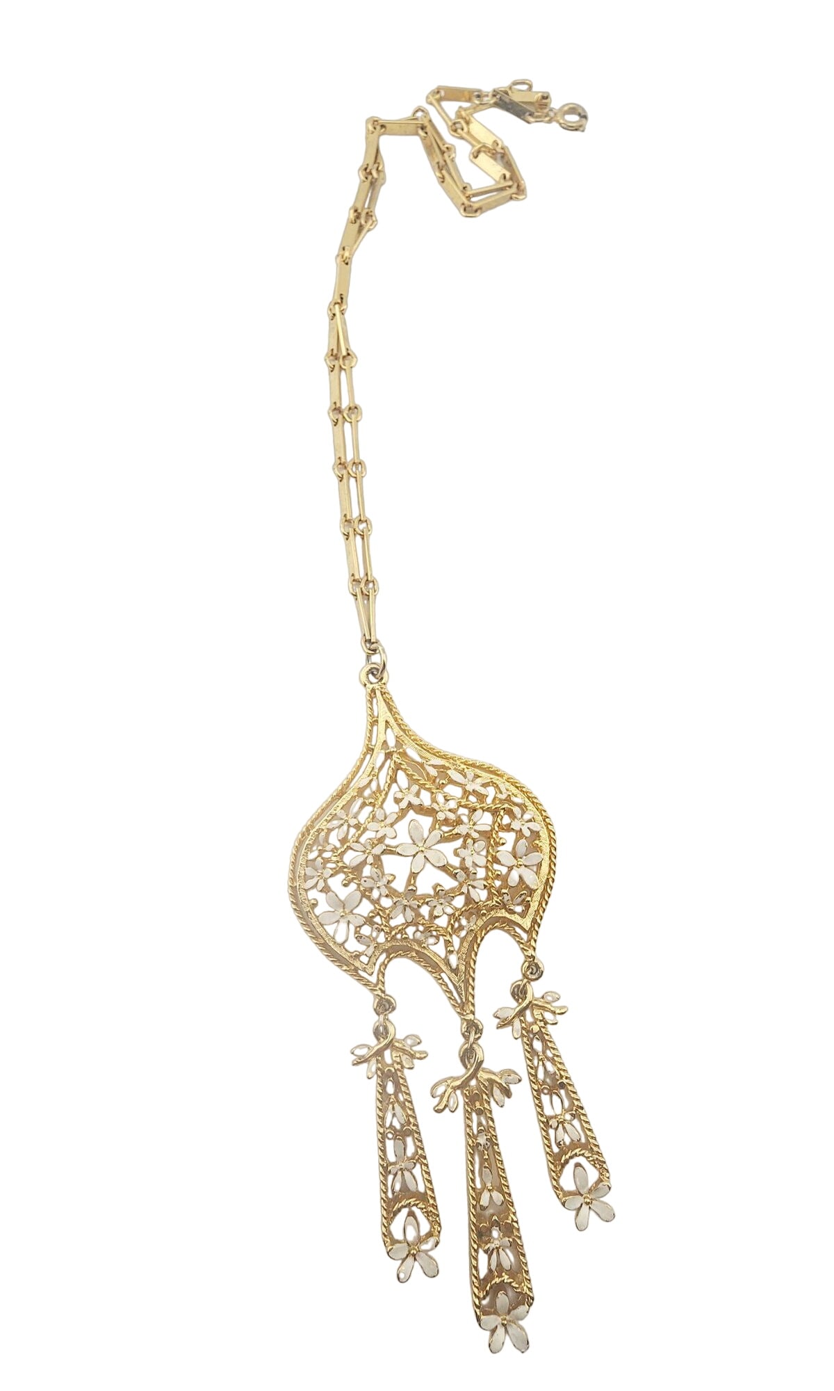 VINTAGE 60S ENAMELED UNSIGNED NECKLACE (1 of 3)