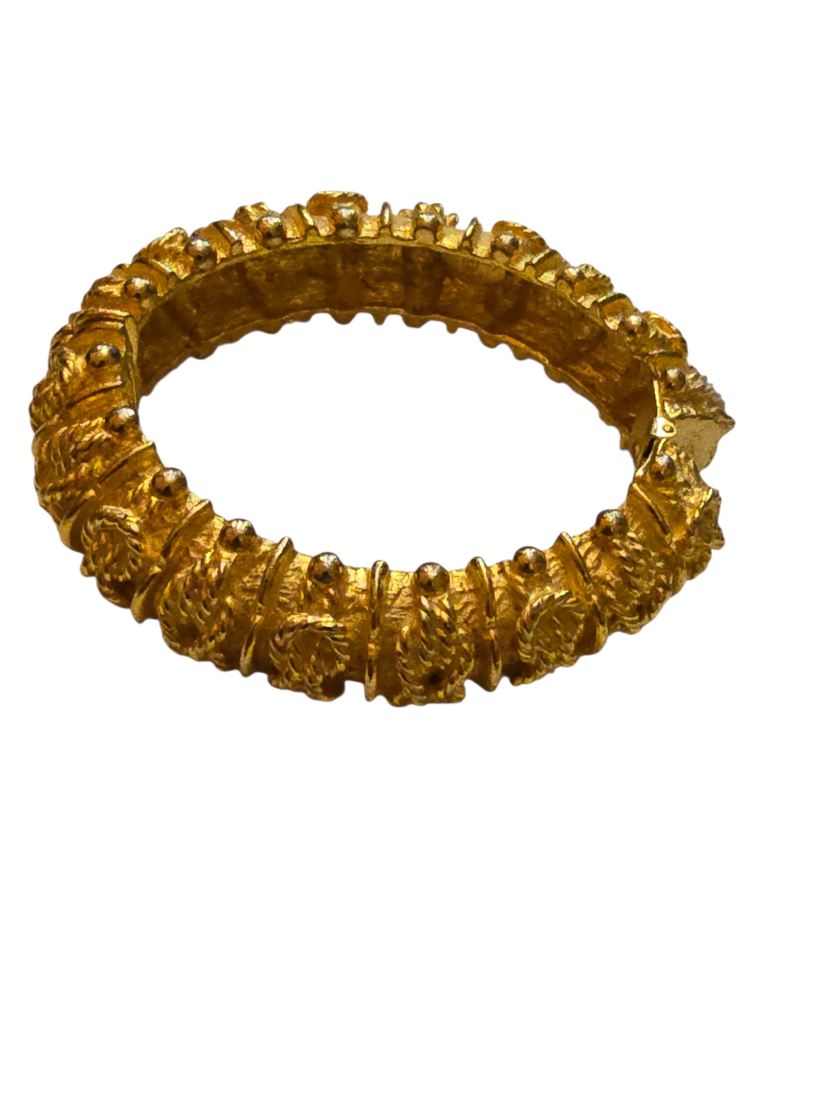 VINTAGE 80S MATTE GOLD ABSTRACT SIGNED KENNETH LANE BRACELET (1 of 5)