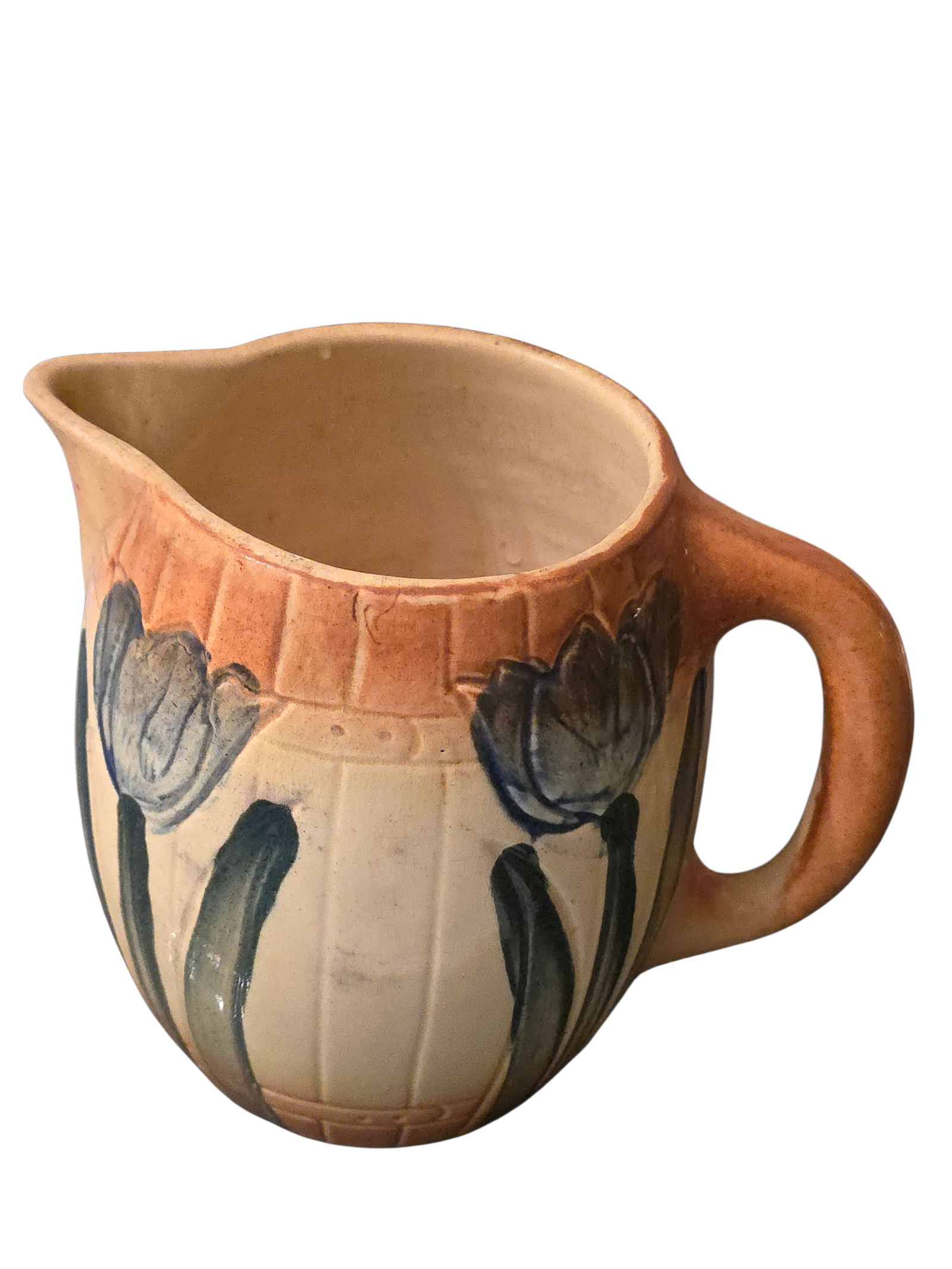 VINTAGE ROSEVILLE BLUE TULIP POTTERY PITCHER (1 of 7)