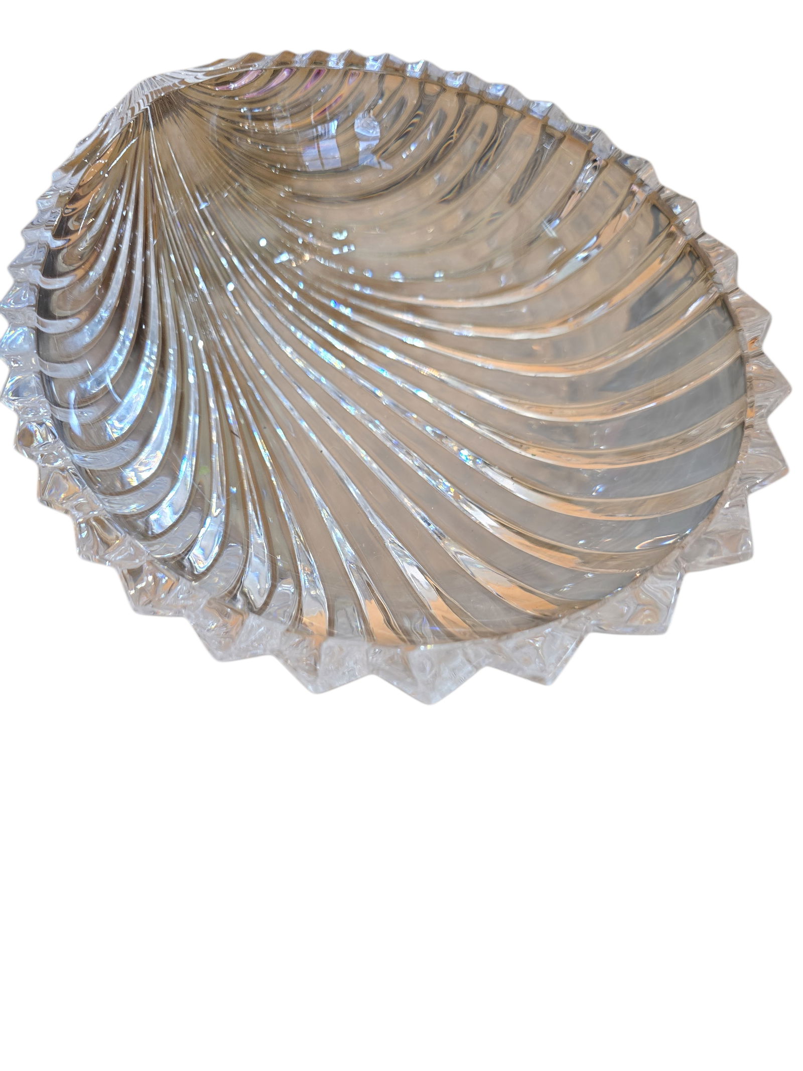 VINTAGE 80S GLASS RIBBED CANDY DISH BOWL (1 of 7)