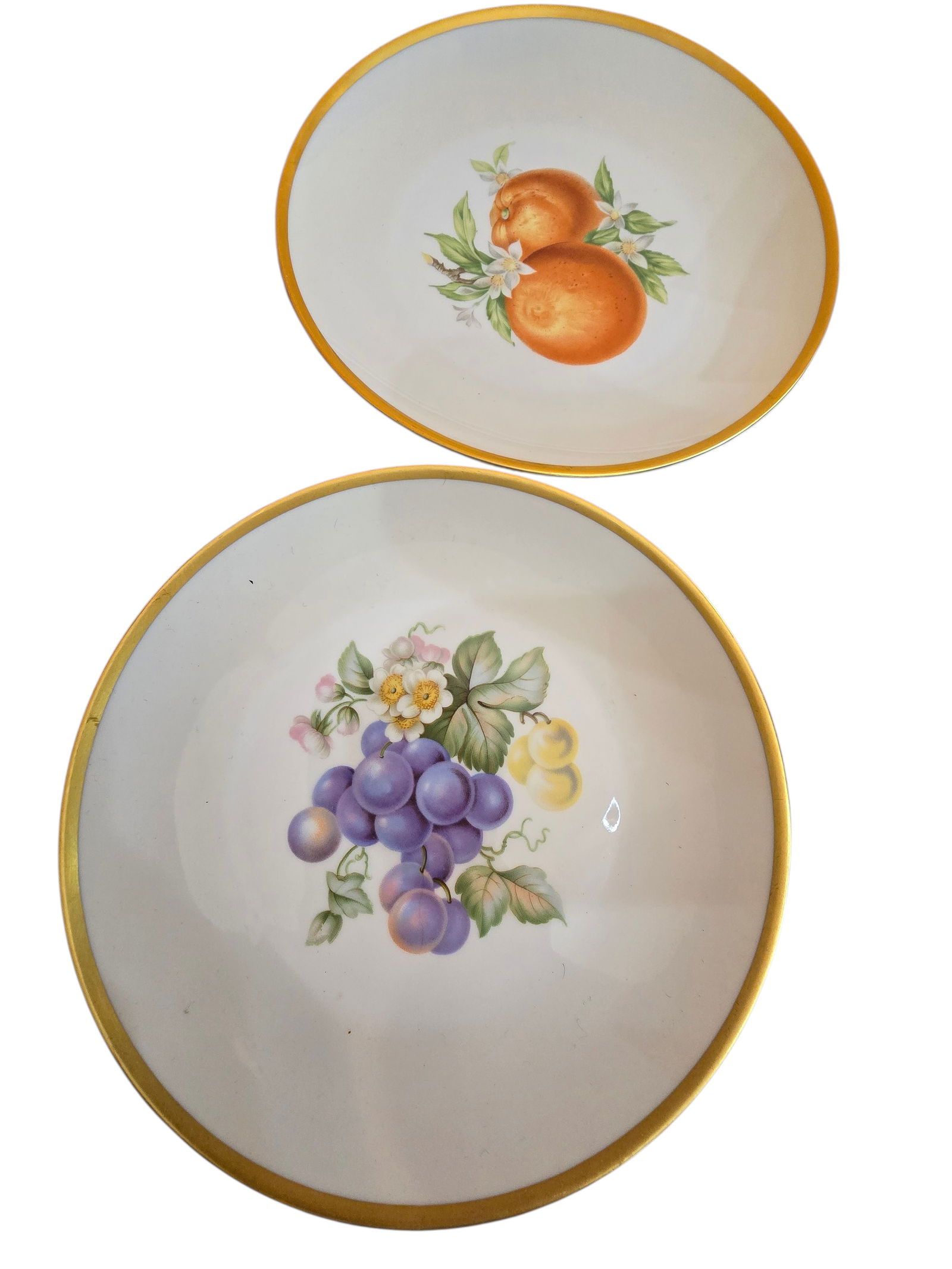 ANTIQUE HUTSCHENREUTHER SELB BAVARIA PORCELAIN FRUIT PLATES SET OF 8 (1 of 5)