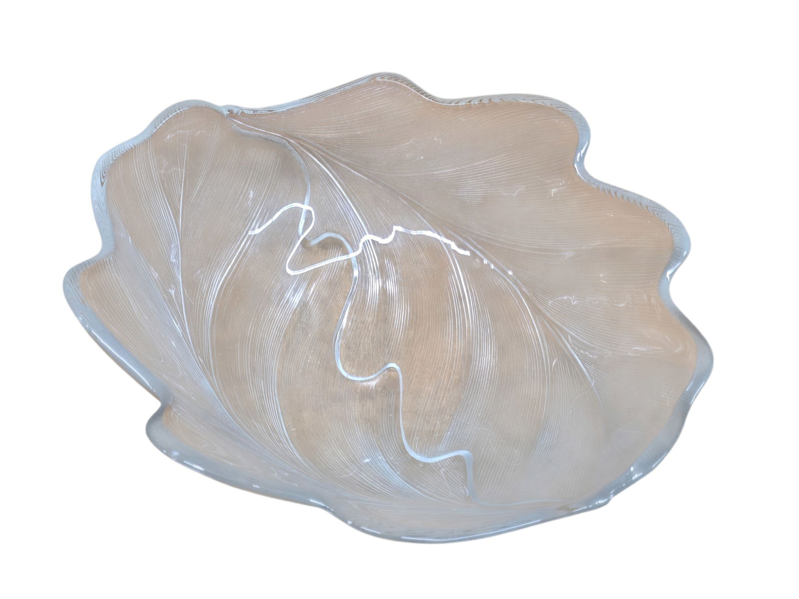 VINTAGE HEAVY FRENCH ARCOROC LEAF BOWL (1 of 4)