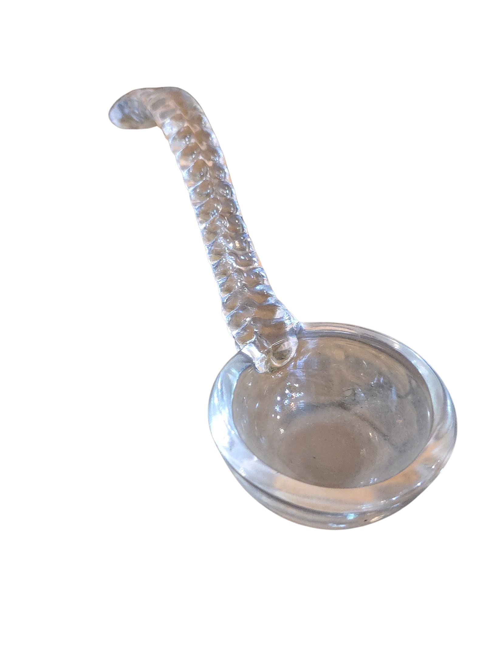 VINTAGE FANCY GLASS LADLE SPOON WITH DECORATIVE HANDLE (1 of 5)