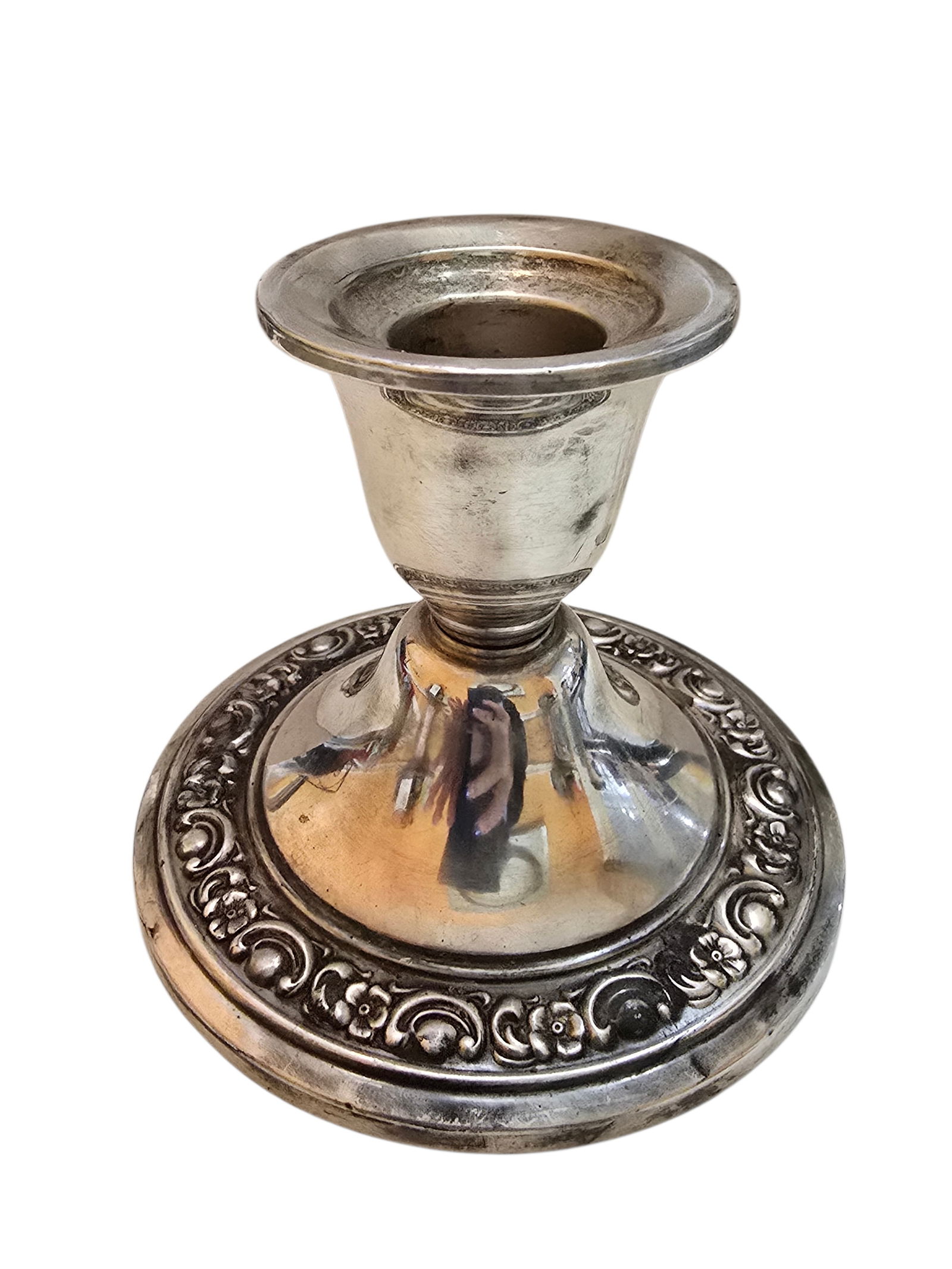 VINTAGE STERLING NEWPORT SINGLE WEIGHTED CANDLESTICK #11213 (1 of 6)