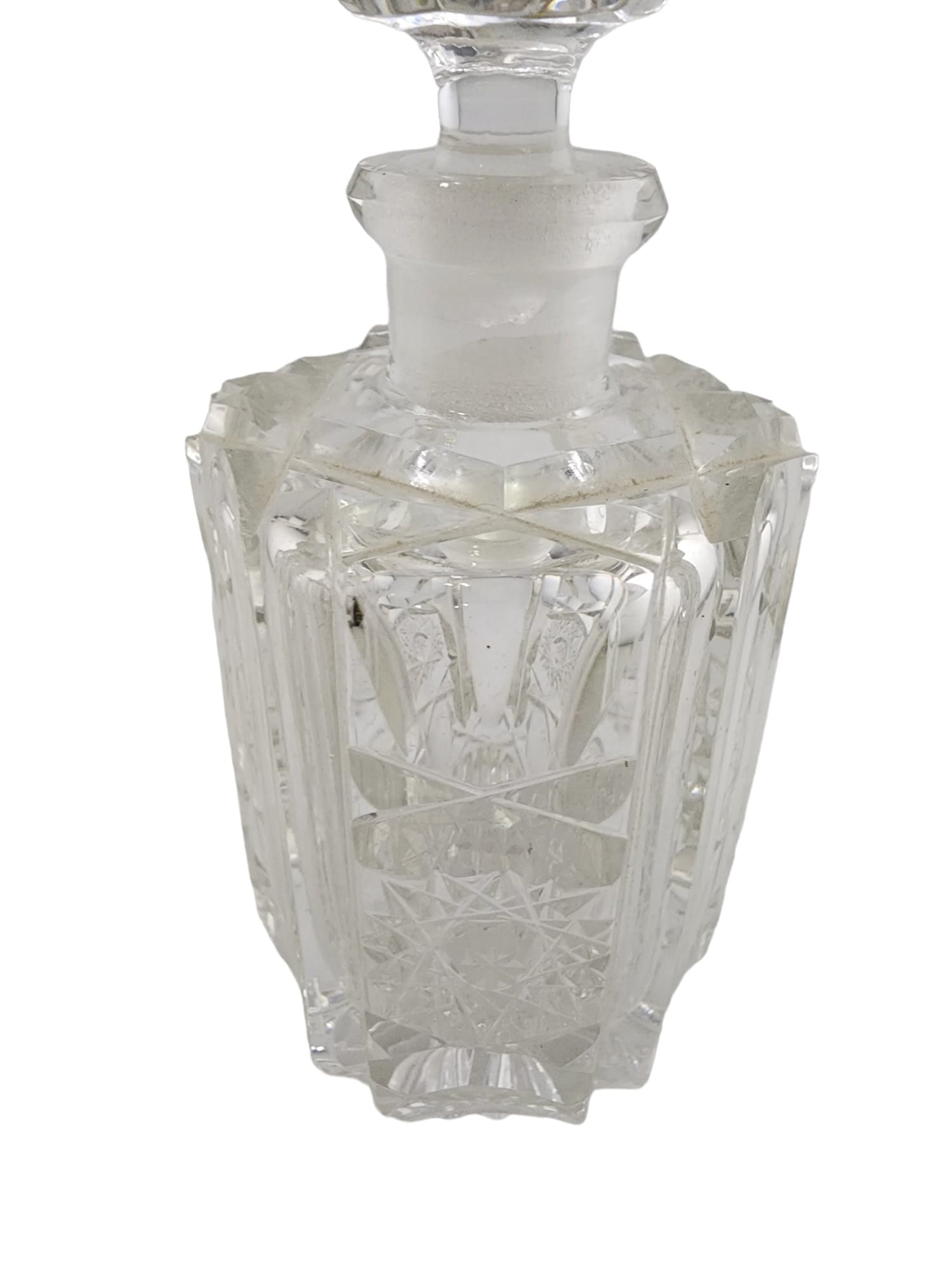 PAIR OF VINTAGE DECORATIVE CUT CRYSTAL PERFUME BOTTLES- AS IS - 5