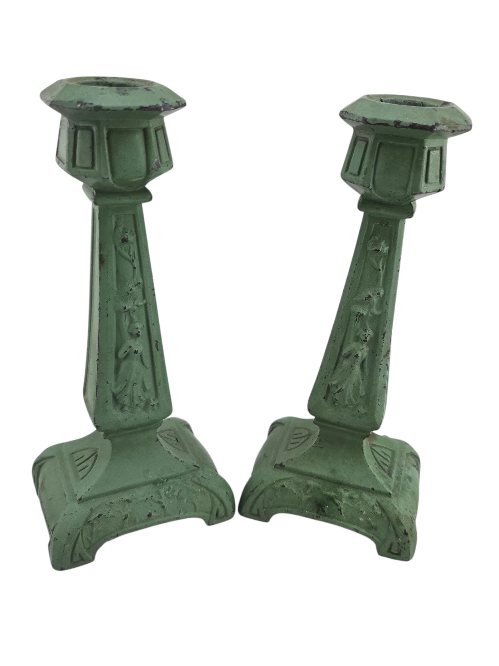 ANTIQUE FRANKART FIGURAL CANDLESTICKS (1 of 7)