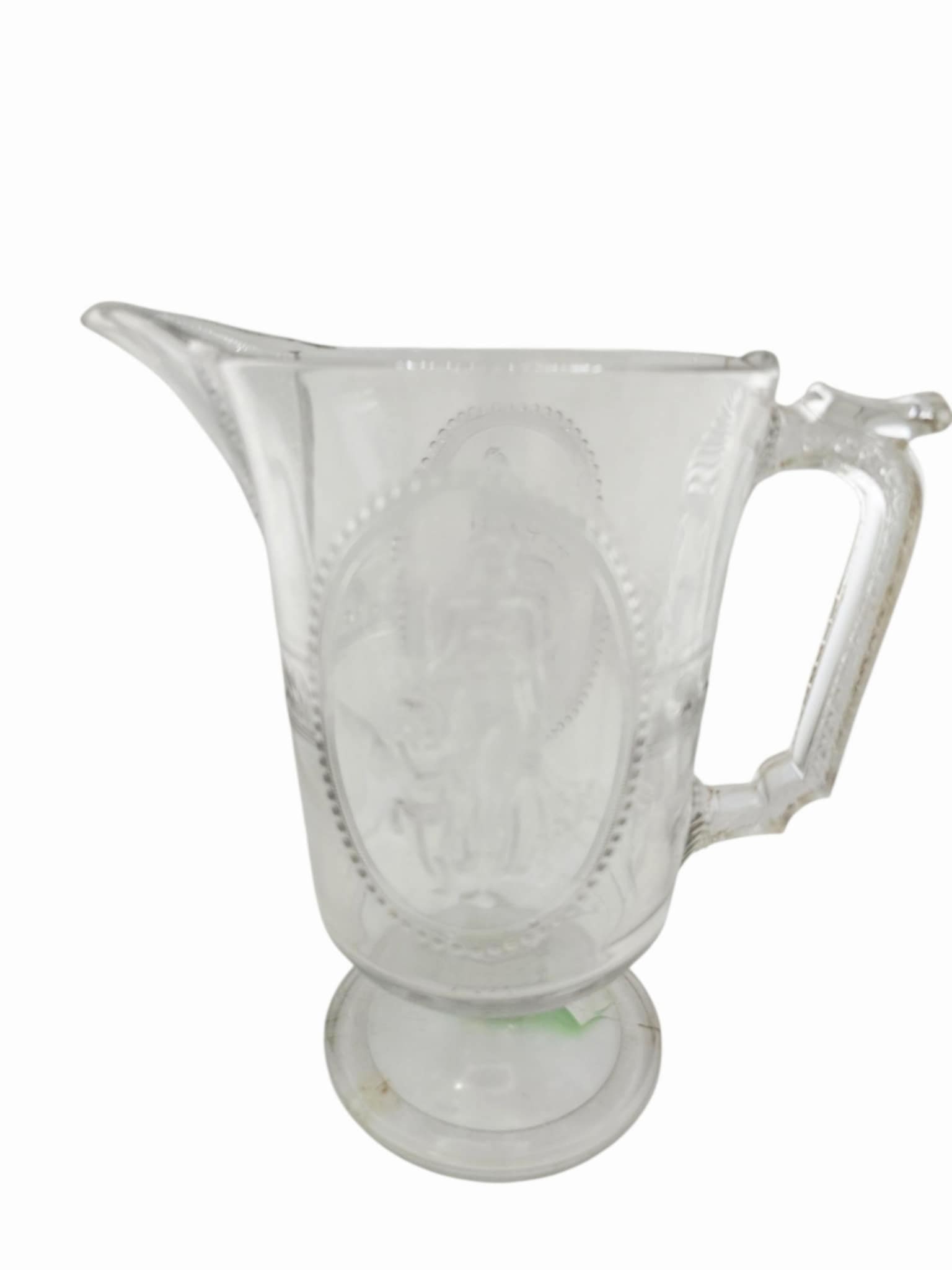 ANTIQUE EAPG VENUS/CUPID 9" GLASS WATER PITCHER (1 of 6)