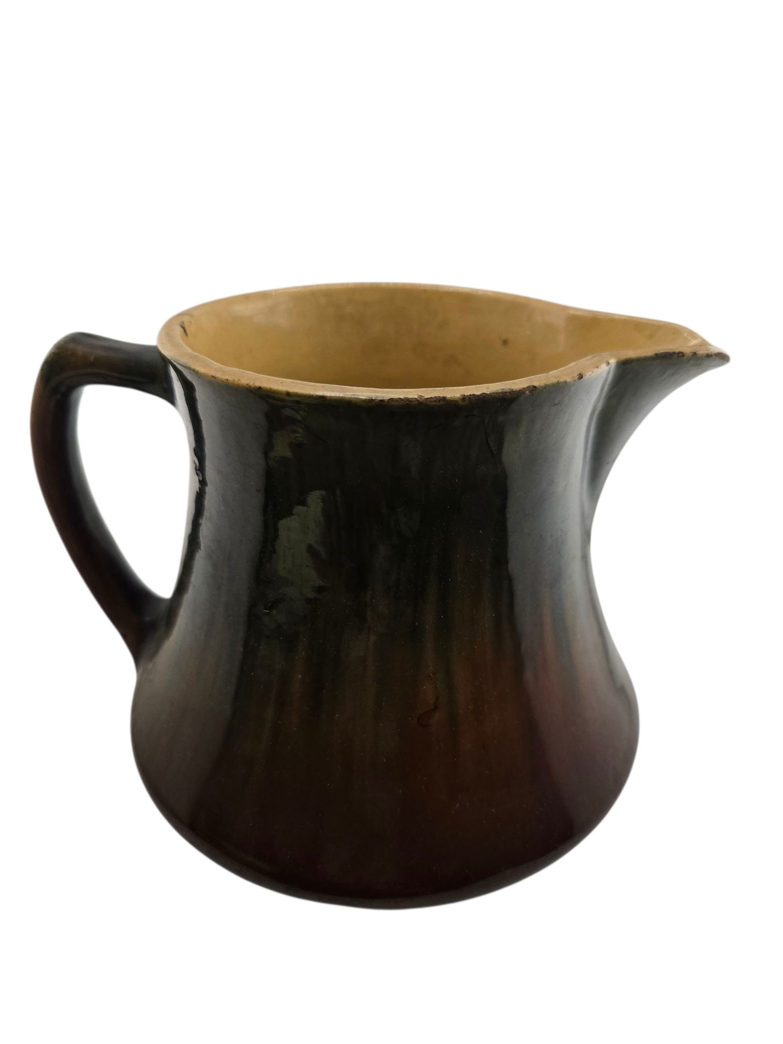 VINTAGE EARLY GLAZED POTTERY PITCHER (1 of 5)
