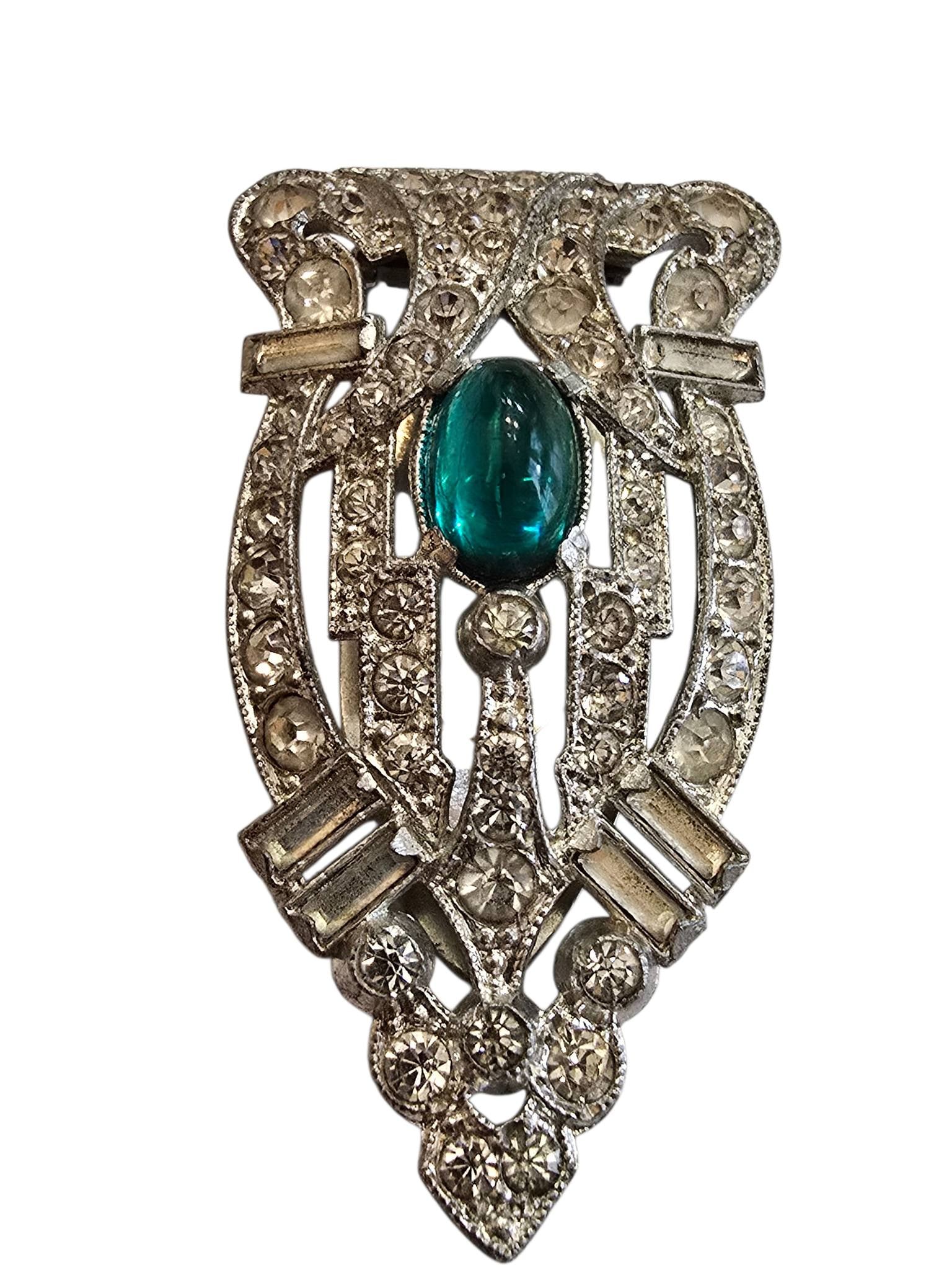 EARLY PASTE AND GLASS DRESS CLIP (1 of 4)