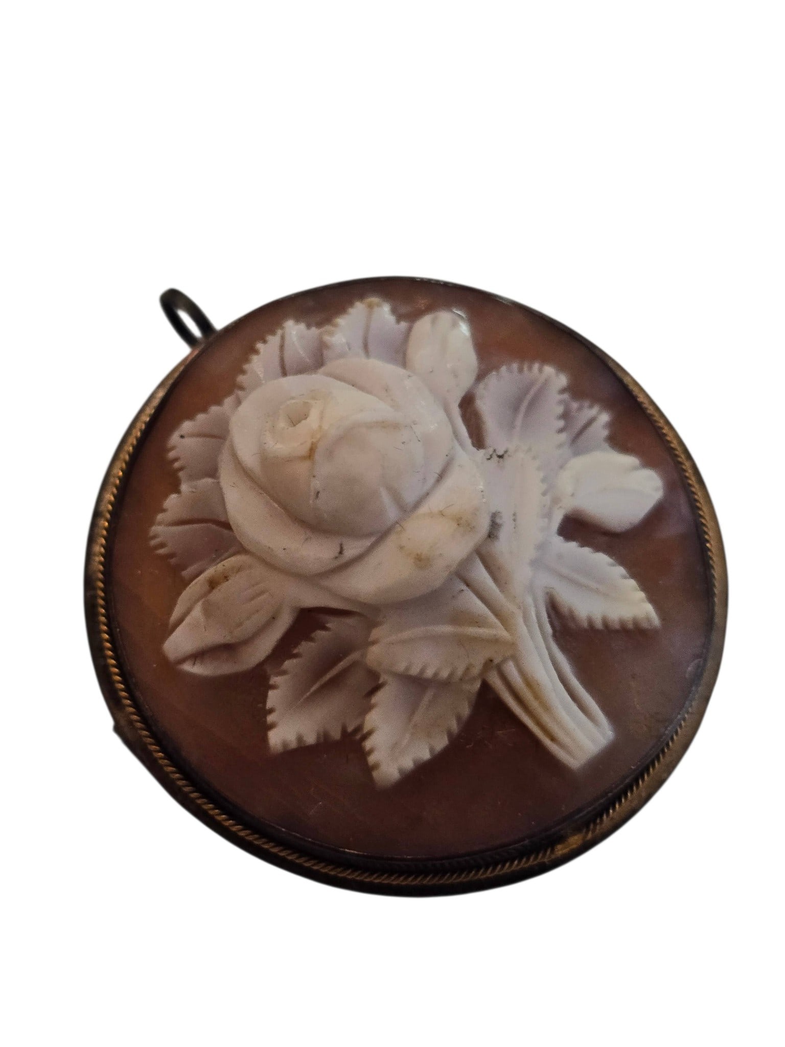 STUNNING 800 SILVER UNIQUE HIGH RELIEF FLOWER CAMEO BROOCH/PENDANT (1 of 3)
