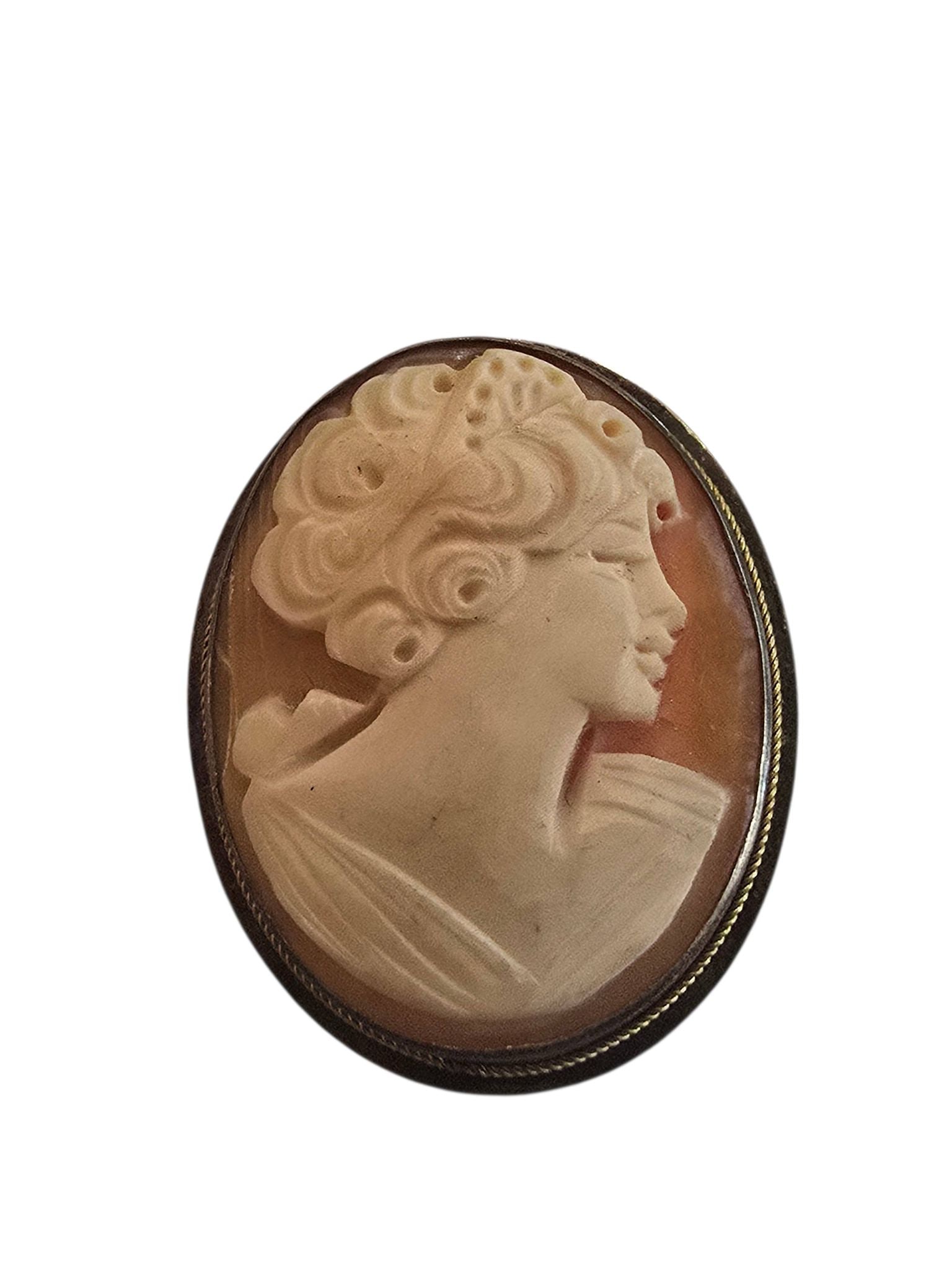 STERLING SHELL CAMEO BROOCH/PENDANT (1 of 2)