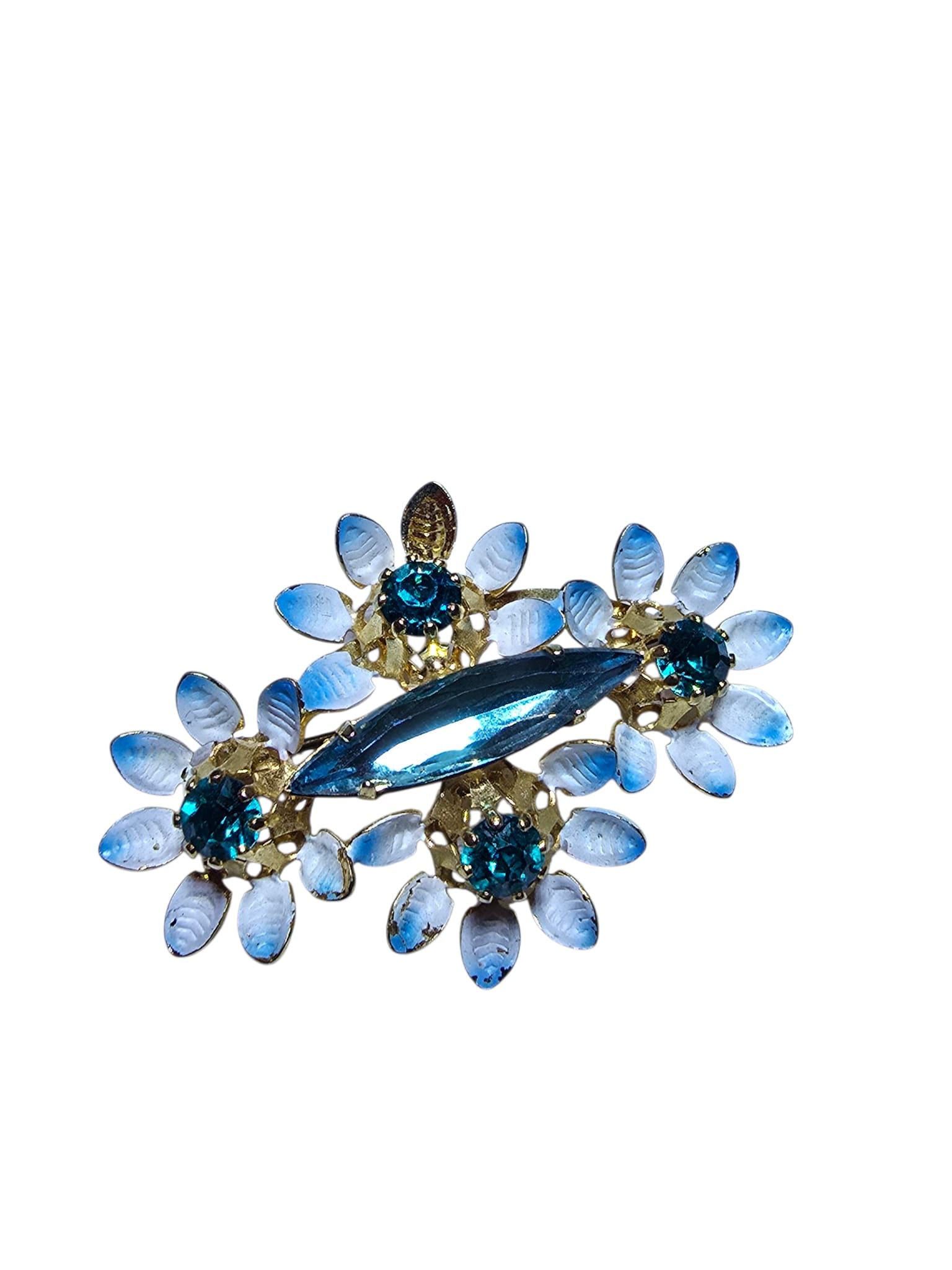 BEAUTIFUL ENAMELED UNSIGNED BROOCH (1 of 3)