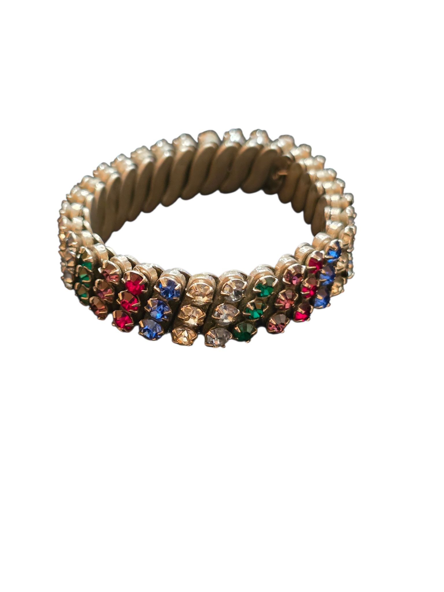 VINTAGE MULTI COLOR RHINESTONE EXPANSION BRACELET (1 of 3)
