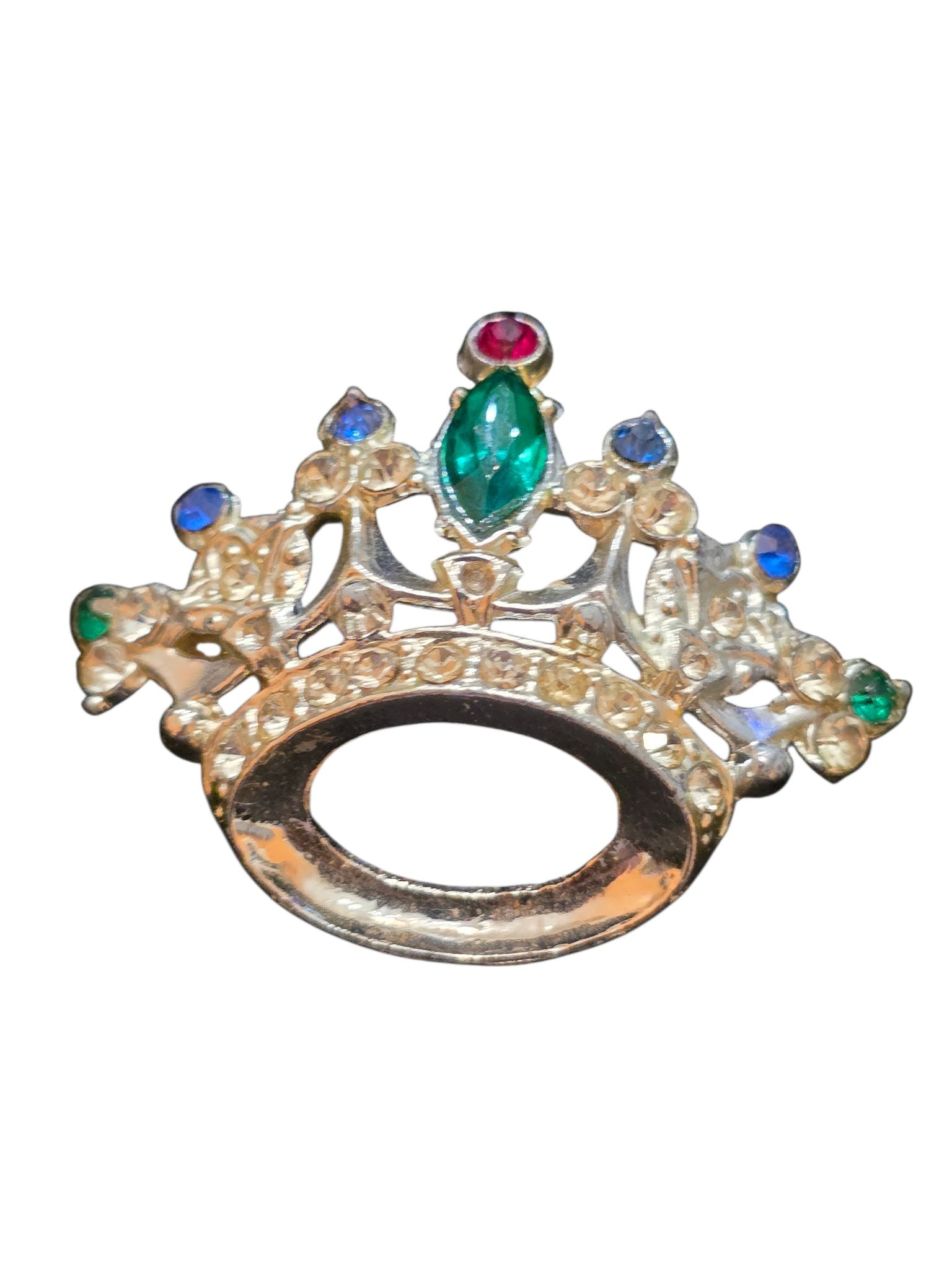 VINTAGE SIGNED RHINESTONE CROWN BROOCH (1 of 4)