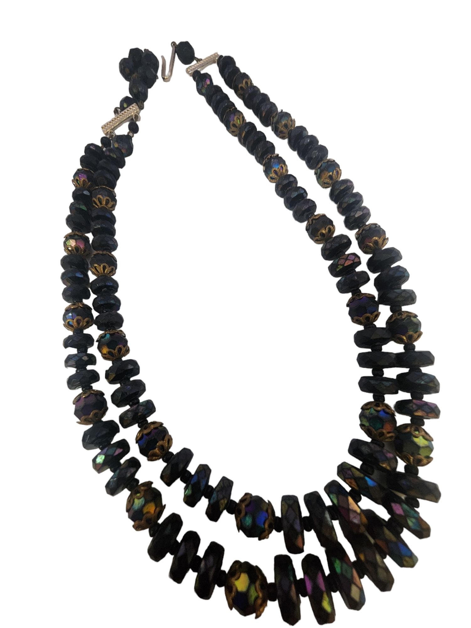 VINTAGE ACRYLIC DOUBLE STRAND W GERMANY NECKLACE: Vintage Acrylic Double Strand W Germany Necklace. approx 17"