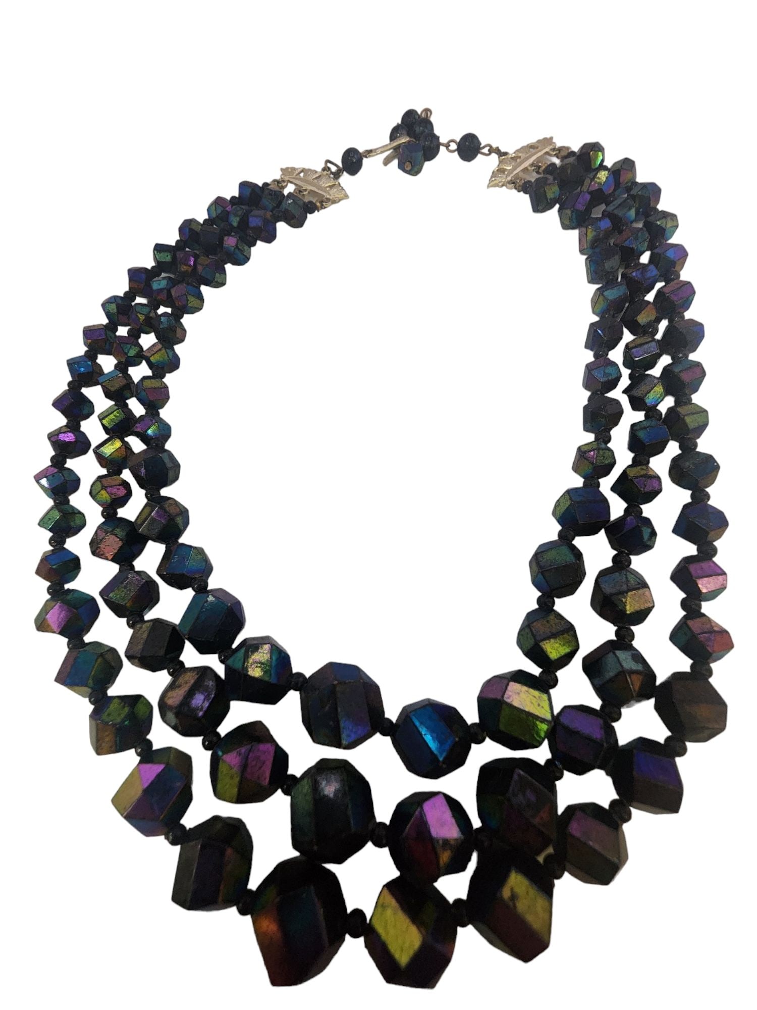 VINTAGE HONG KONG PLASTIC NECKLACE: Vintage Hong Kong Plastic Necklace. Approx 17". Signed.