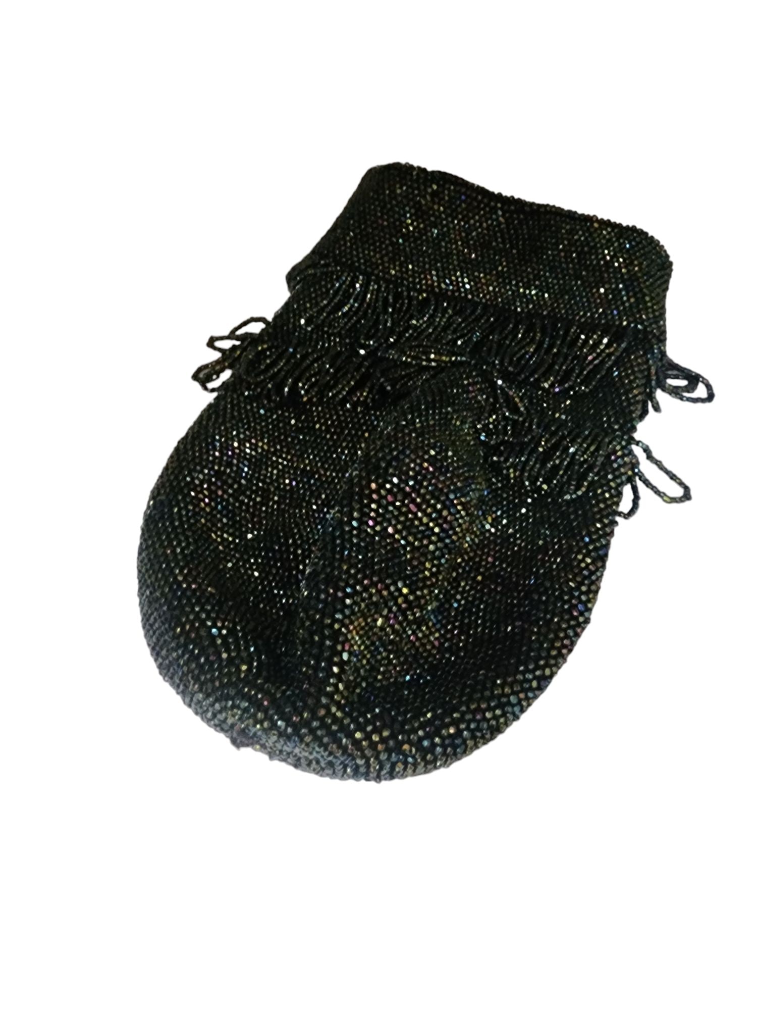 ANTIQUE BEADED FLAPPER BAG NO CHAIN: Antique Beaded Flapper Bag No Chain. 7" beading is perfect just needs a chain added to it.