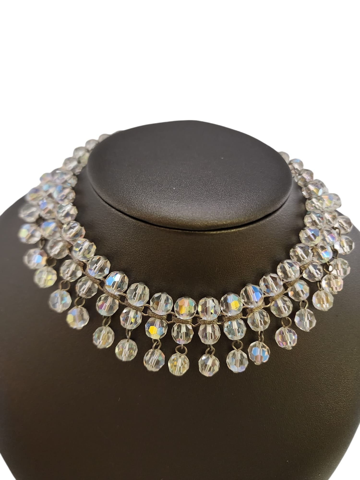 SPECTACULAR FACETED CRYSTAL BIB COLLAR NECKLACE (1 of 6)