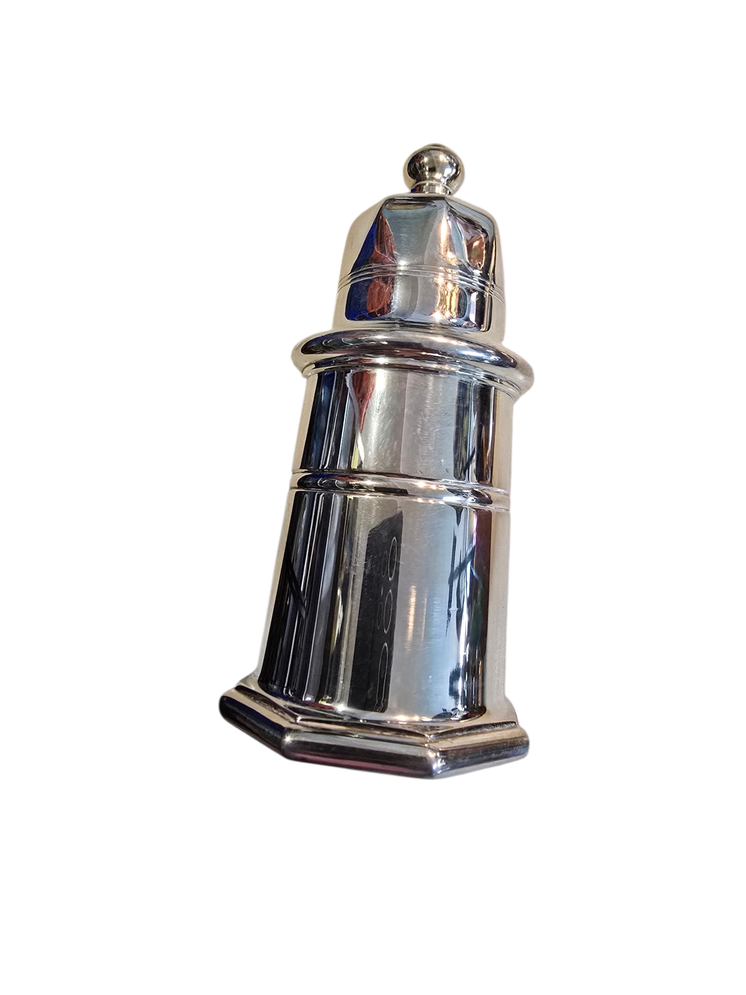 VINTAGE CHRISTOFLE FRANCE SALT SHAKER 1960S: VINTAGE CHRISTOFLE FRANCE SALT SHAKER 1960S. MARKED. SILVERPLATE. APPROX. 5.5"