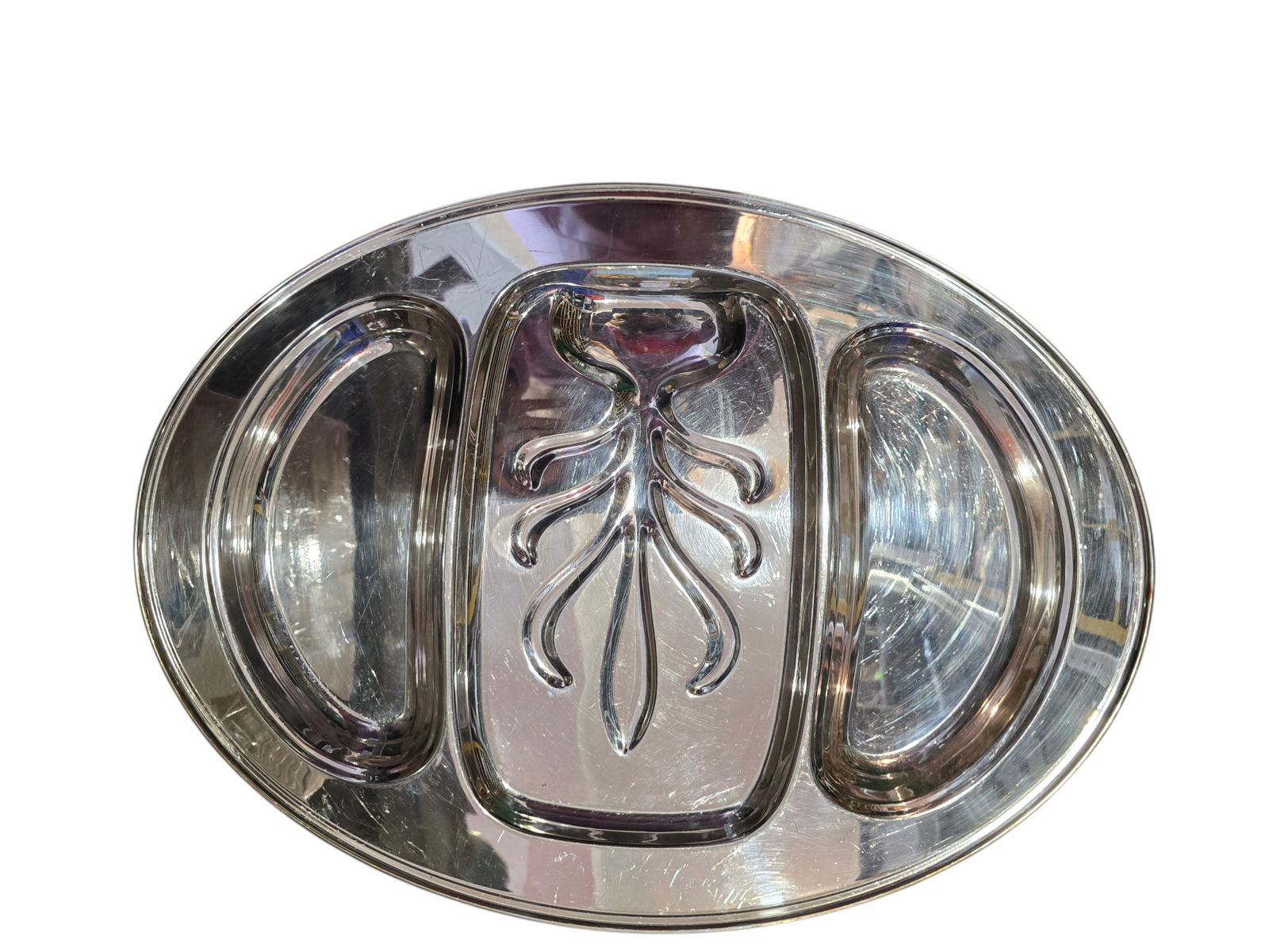 VINTAGE SILVER ON COPPER HALLMARKED LARGE SERVING TRAY FOR MEAT (1 of 3)