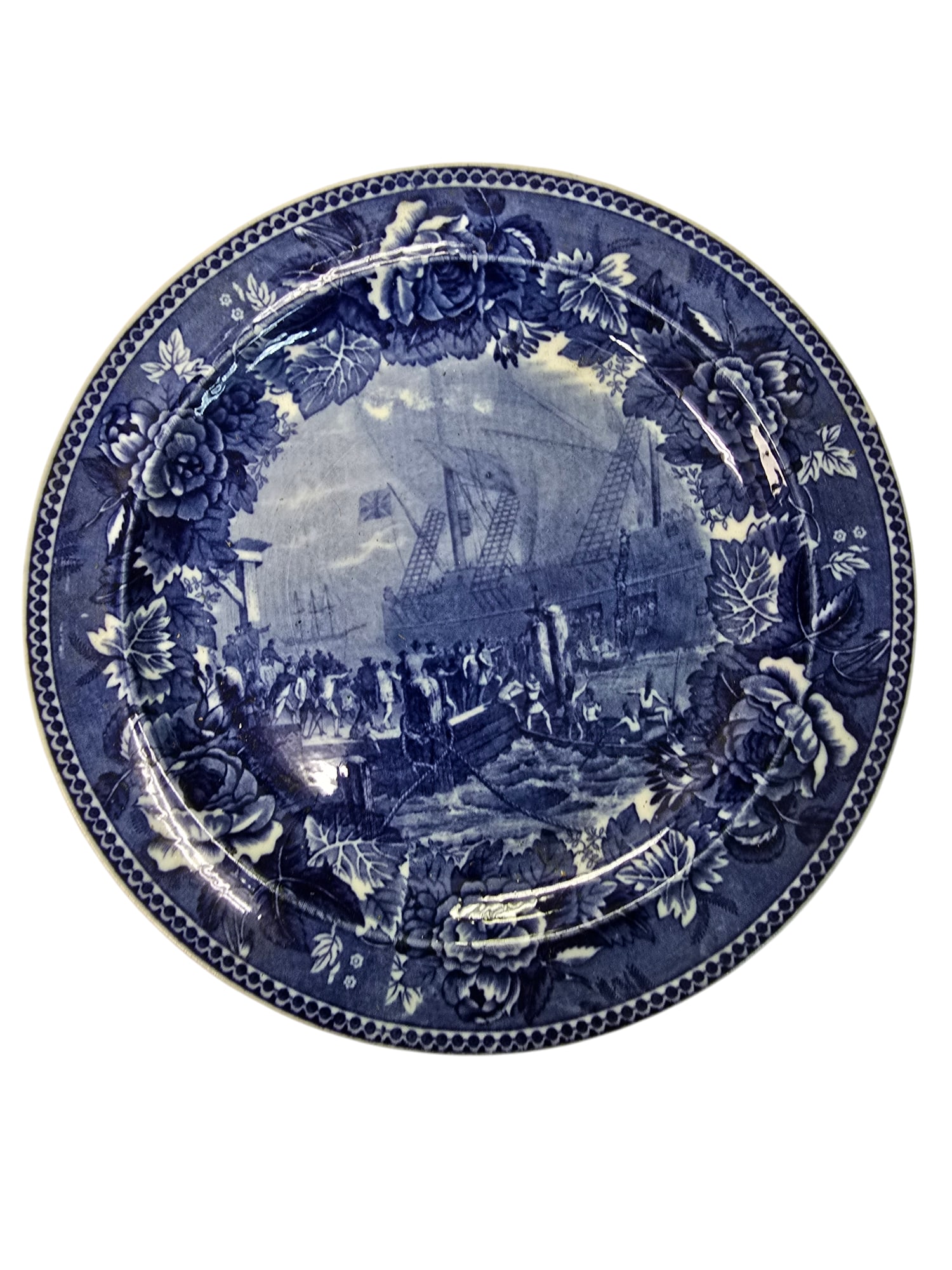 ANTIQUE WEDGEWOOD BOSTON TEA PARTY PLATE (1 of 4)