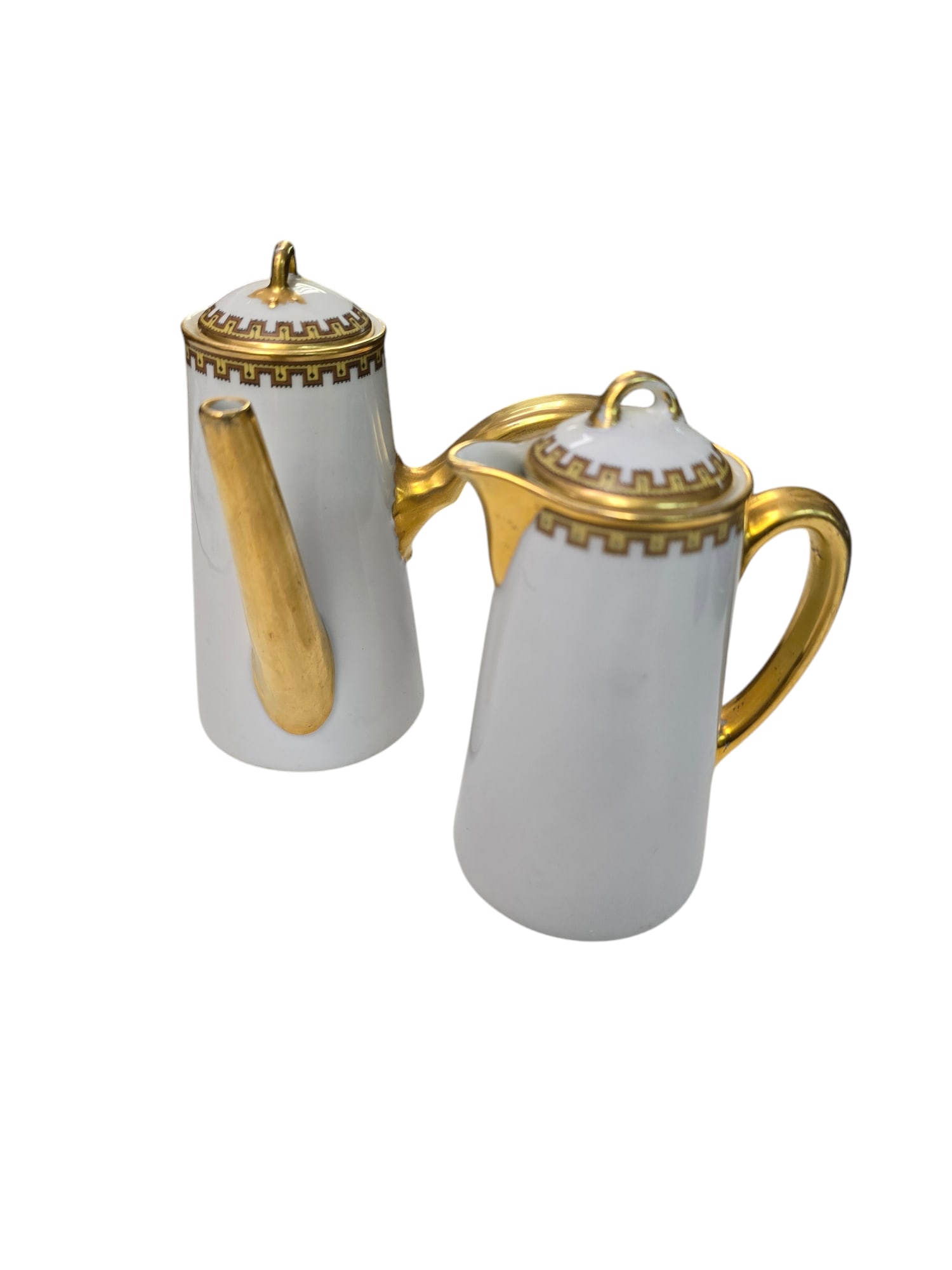 ANTIQUE HAVILAND AND CO FRANCE LIMOGE FRENCH TEA POT AND TEA POT, SET OF 2 (1 of 4)