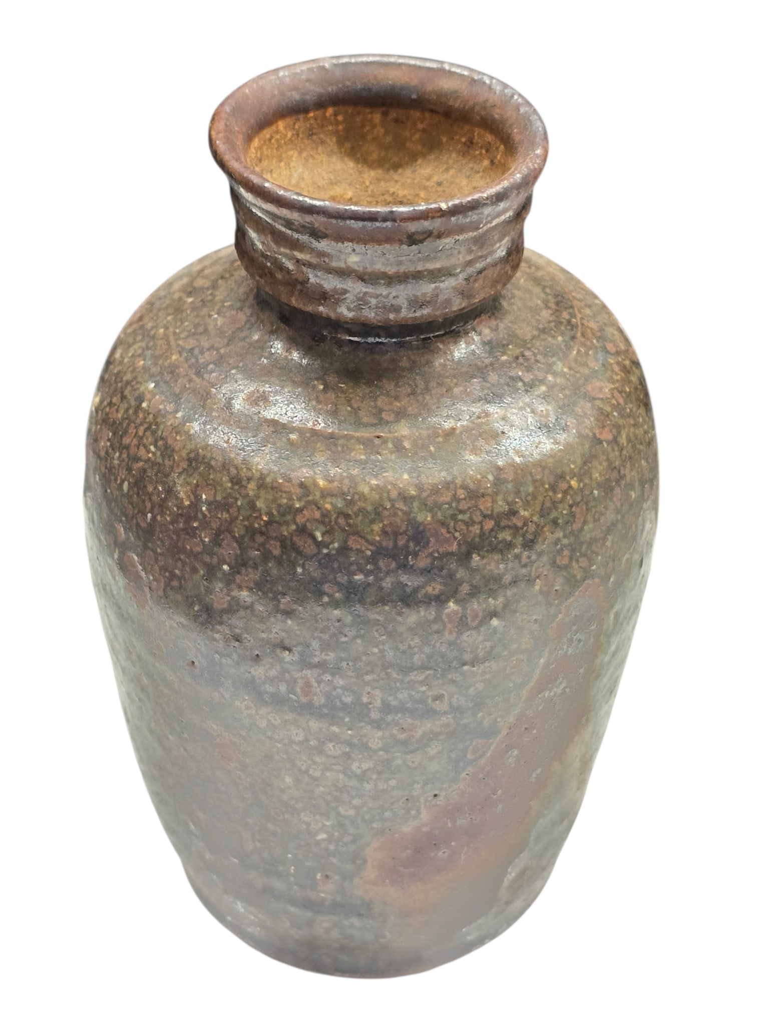 VINTAGE GLAZED POTTERY VASE (1 of 6)
