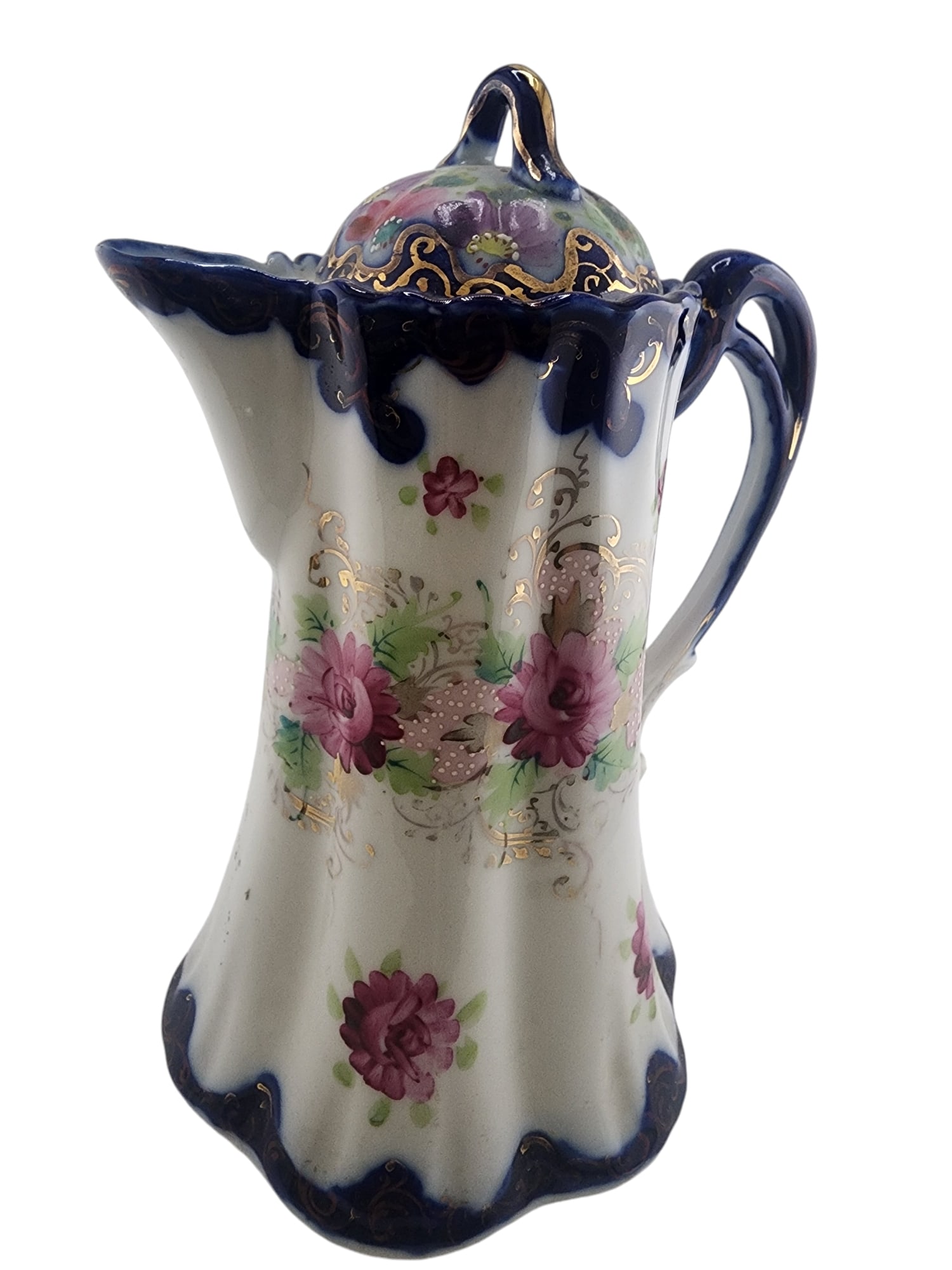 ANTIQUE PORCELAIN DECORATIVE HOT CHOCLATE POT (1 of 4)