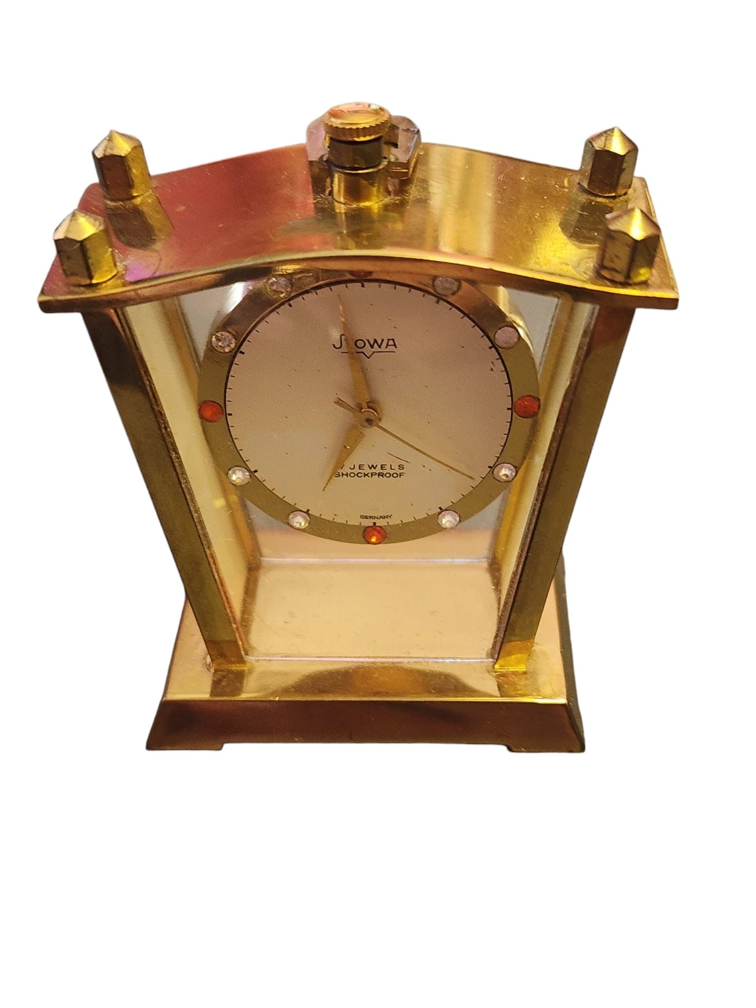 RARE GERMAN MADE TRAVEL SHOCK PROOF ALARM CARRIAGE CLOCK BY MUSTER GESCHUTZT (1 of 7)