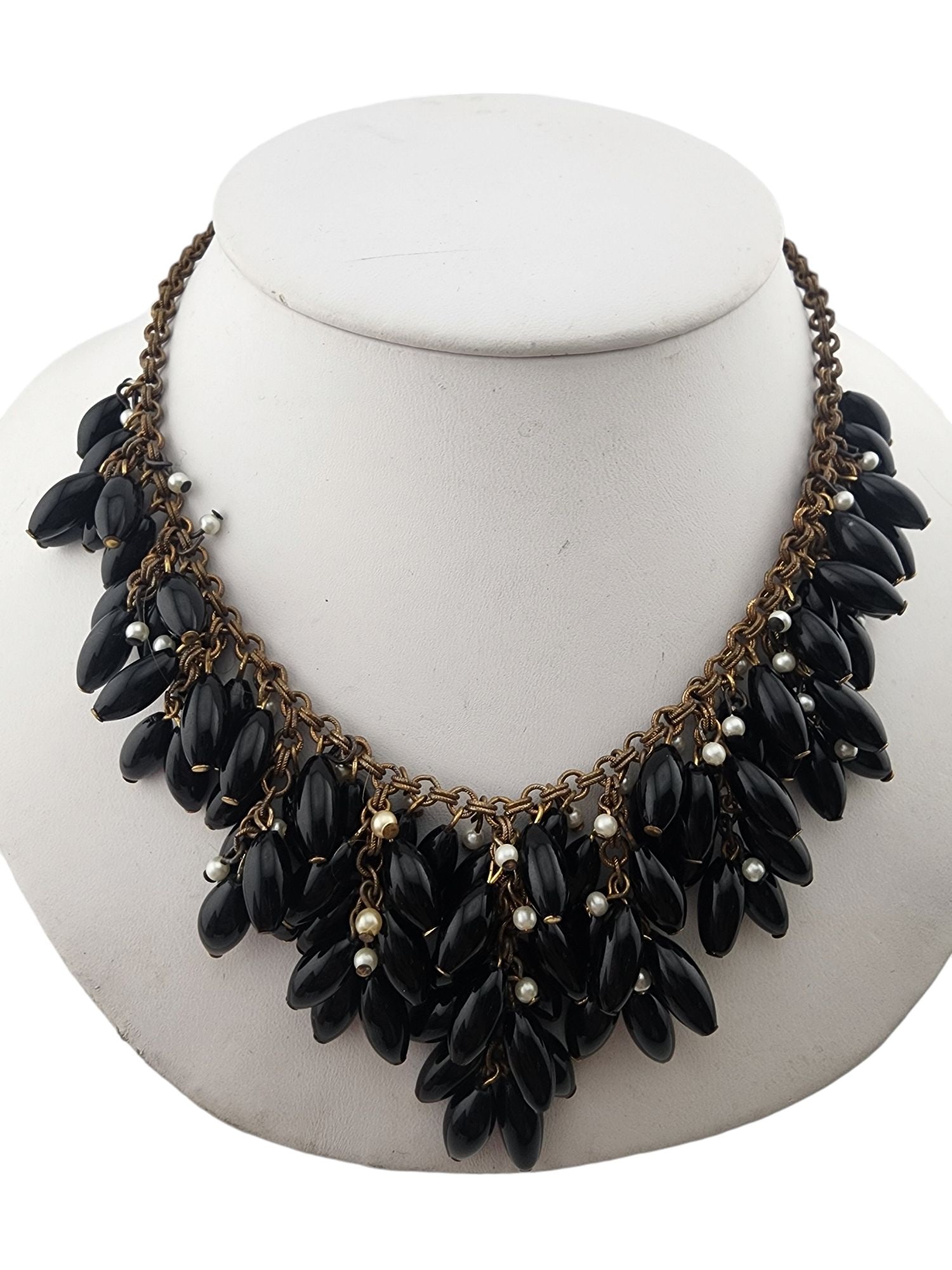 Vintage Multi Glass Beaded Dangle Bib Necklace Attributed To Haskell (1 of 5)