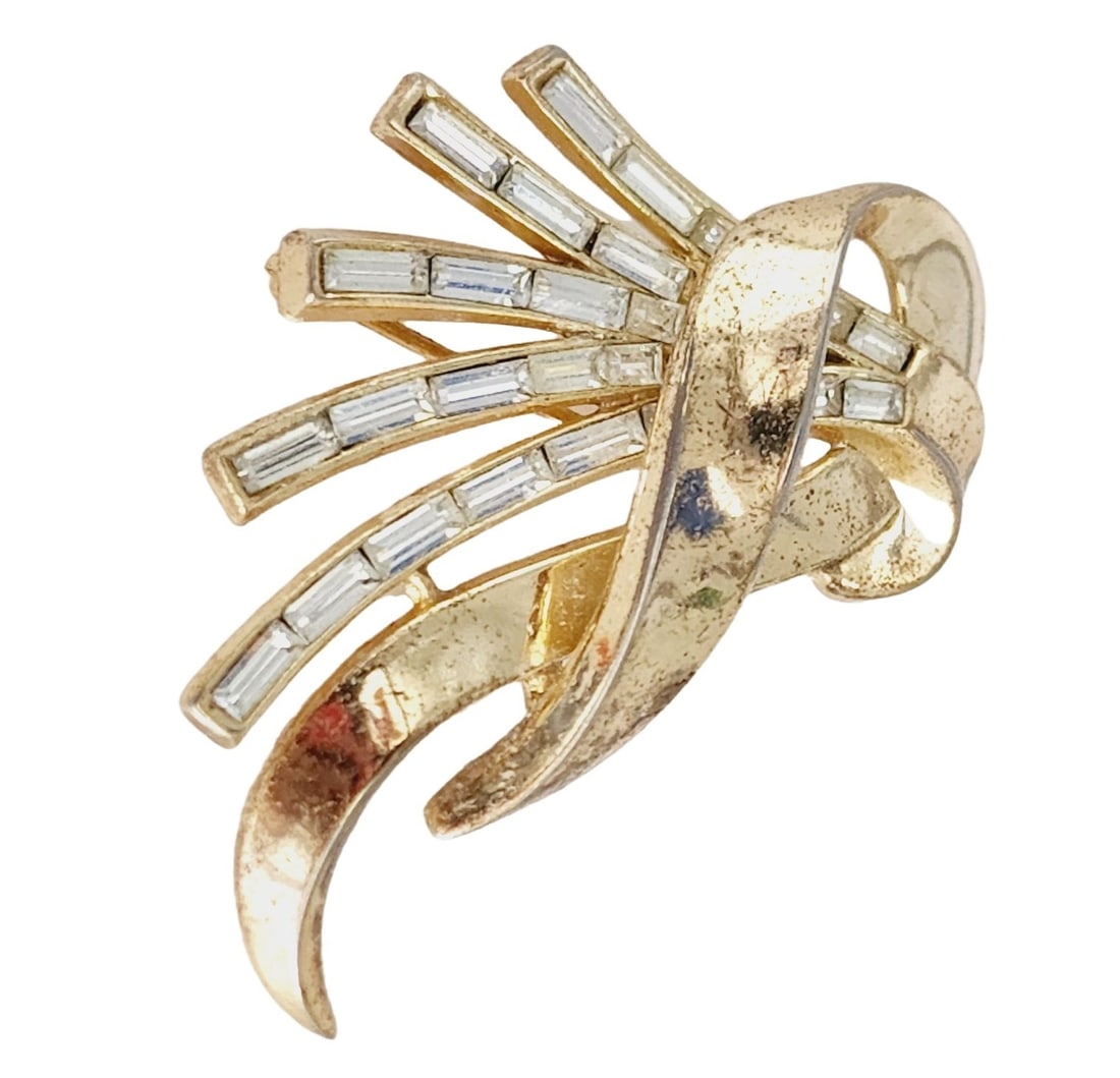 Signed Alfred Philippe Trifari Ribbon Brooch (1 of 6)