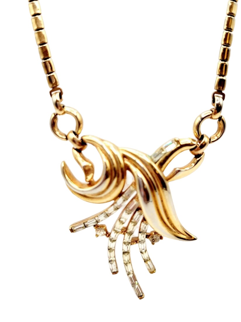 Vintage Alfred Phillipe Crown Trifari Necklace Rare Rhinestone Necklace (1 of 6)