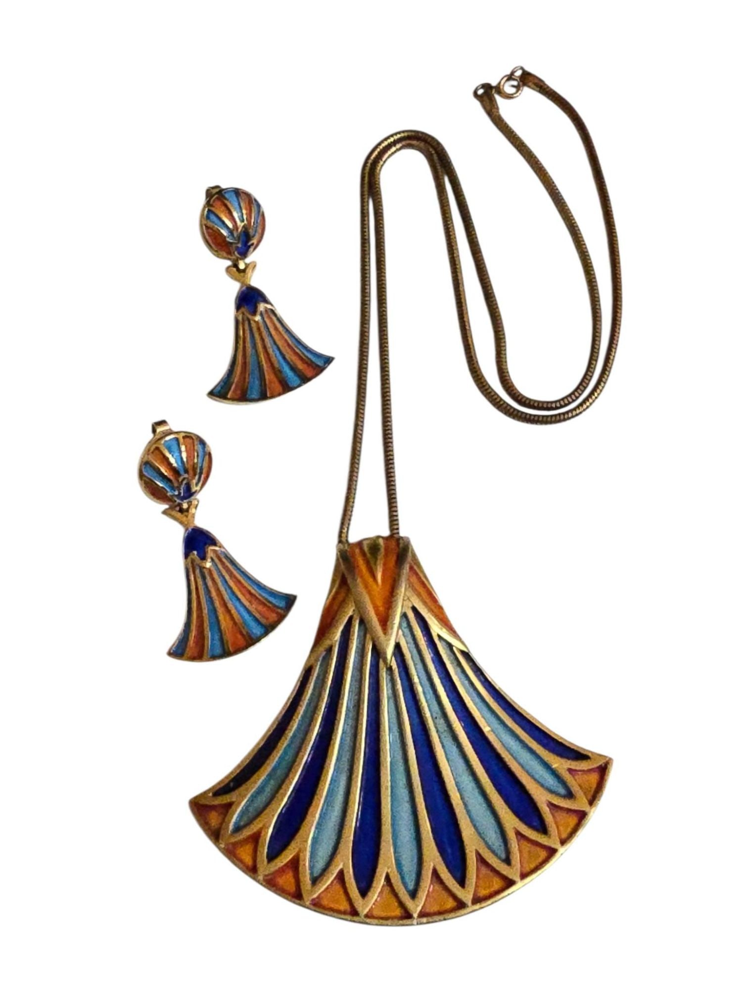 Incredible Rare 1960s Pristine Trifari Egyptian Revival Necklace Set (1 of 8)