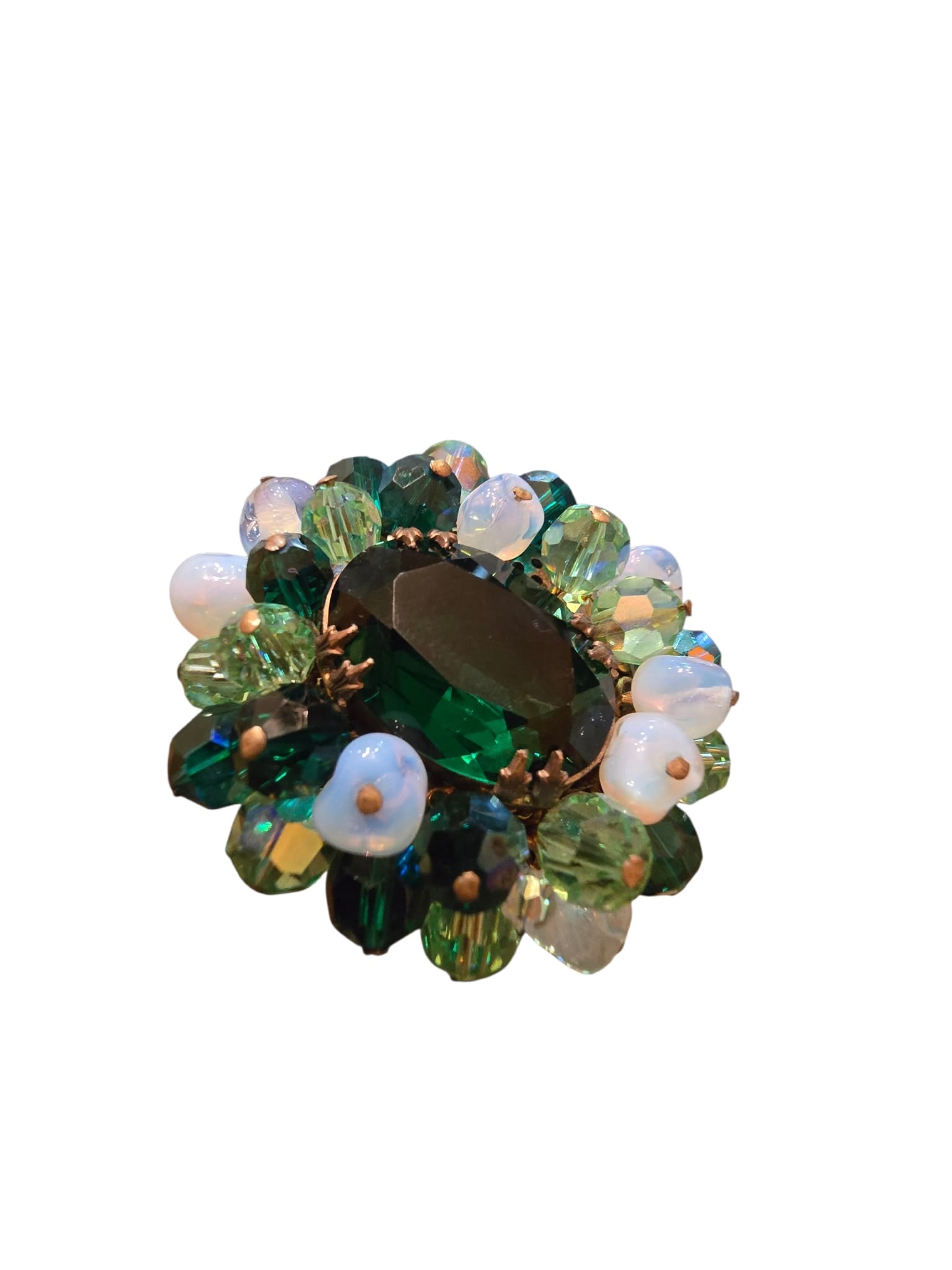 Rare 1930/40s French Hand-Wired Art Glass Cluster Brooch attributed to Rousealaut (1 of 6)