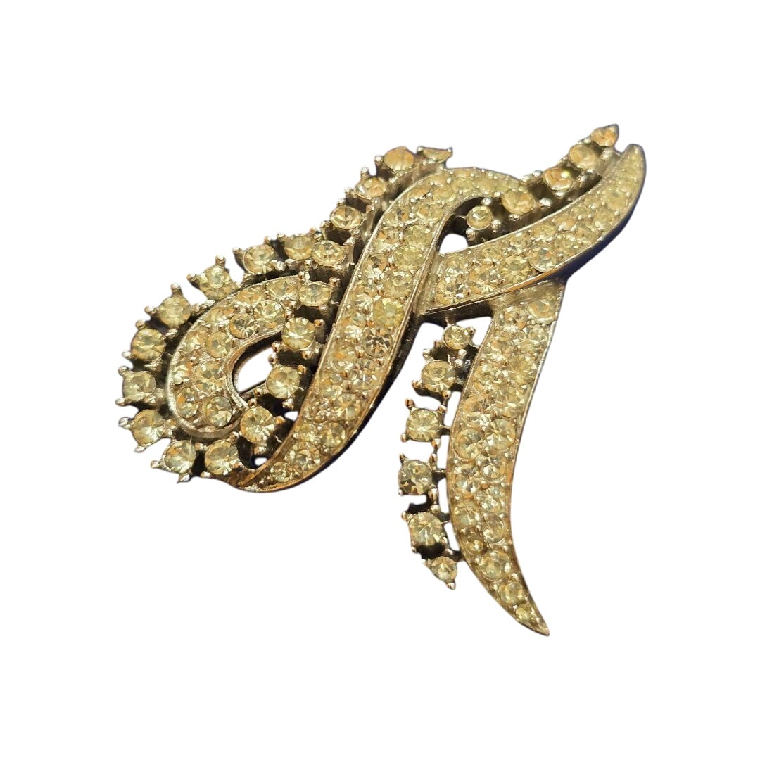 TRIFARI RHINESTONE SWIRLED BROOCH (1 of 6)