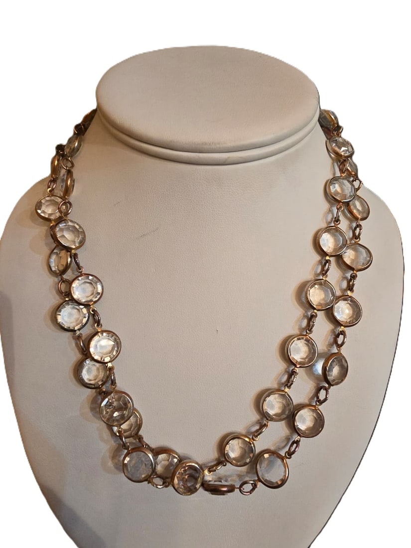 Z57 Vintage 80s Double Strand Chicklet Necklace (1 of 3)
