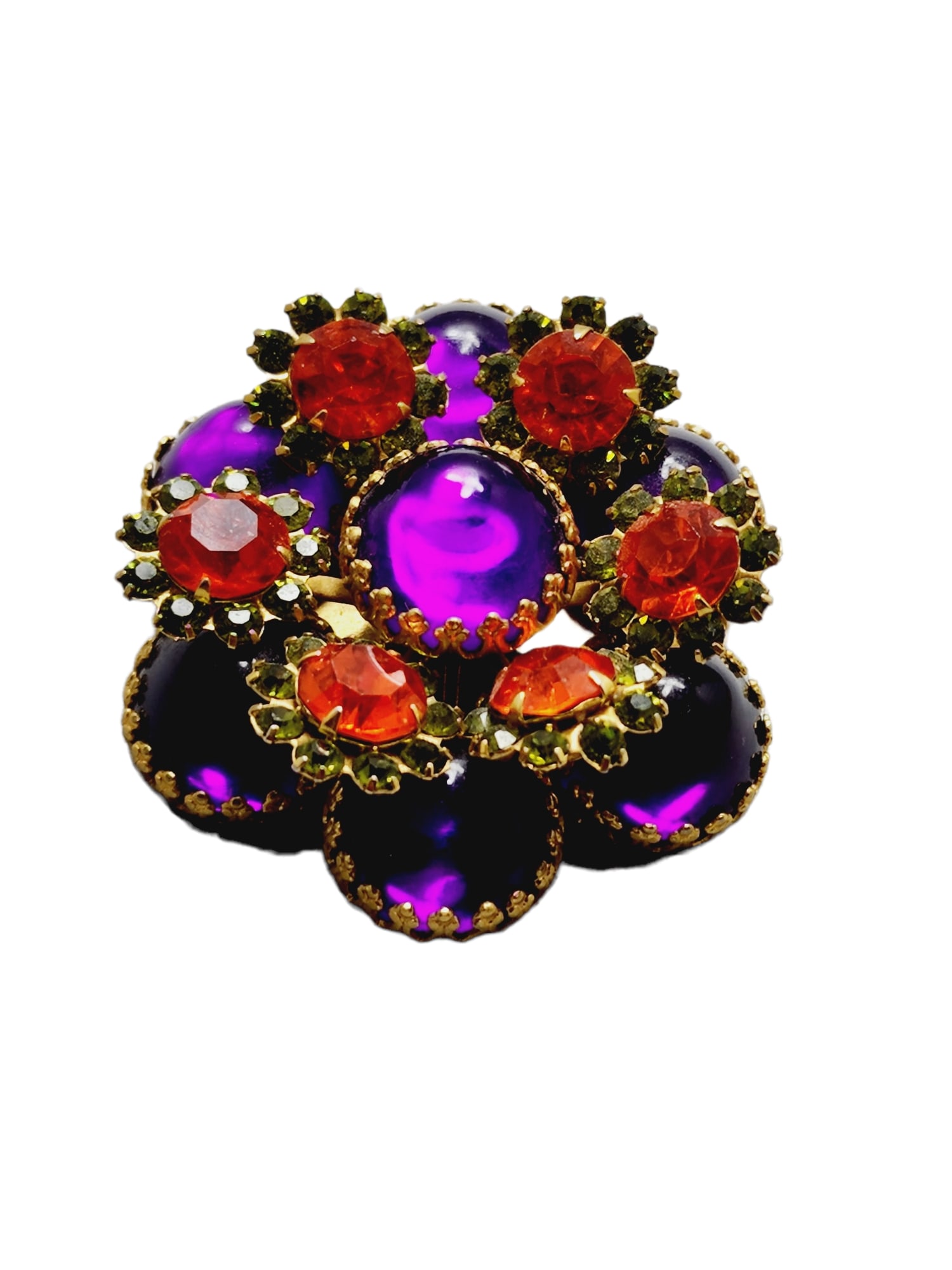 Vintage Verified Selro Glass Brooch (A748): Vintage Verified Selro Glass Brooch (A748) ? Size: 2". Condition: Very good vintage. Era: Circa 1960s. Signed: None.