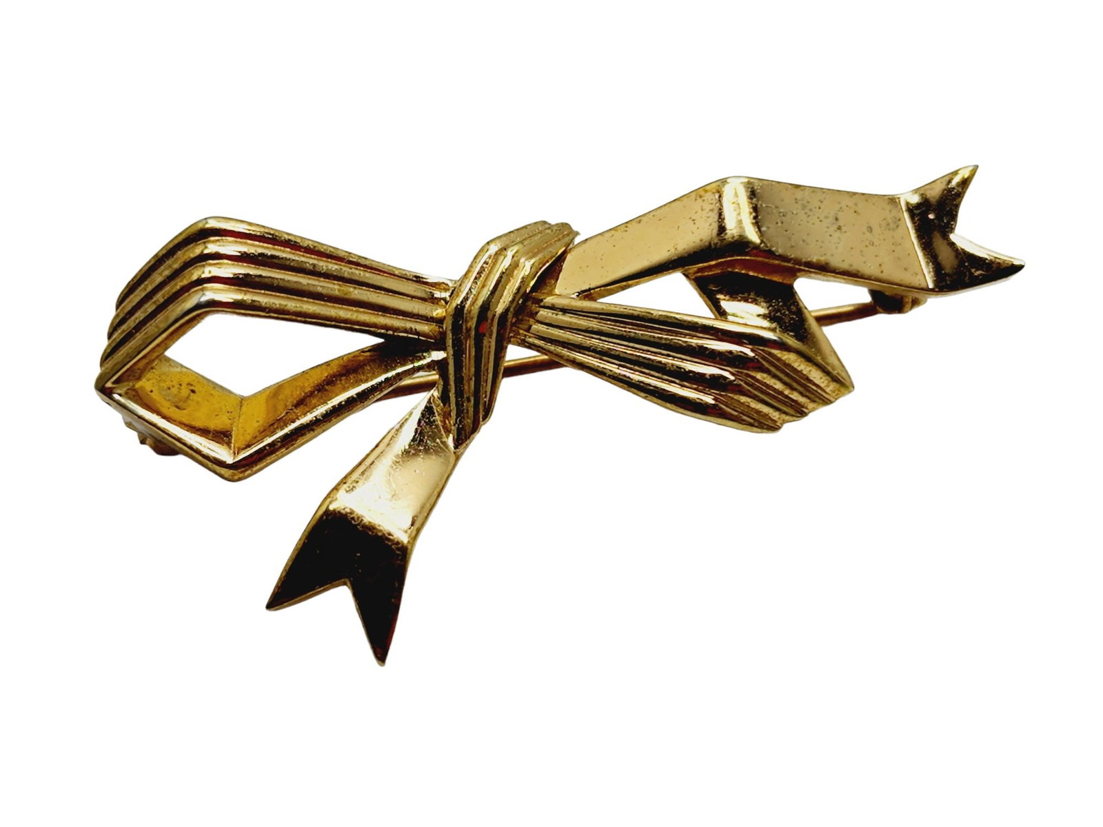 Vintage Signed Crown Trifari Bow Brooch (A840) (1 of 4)