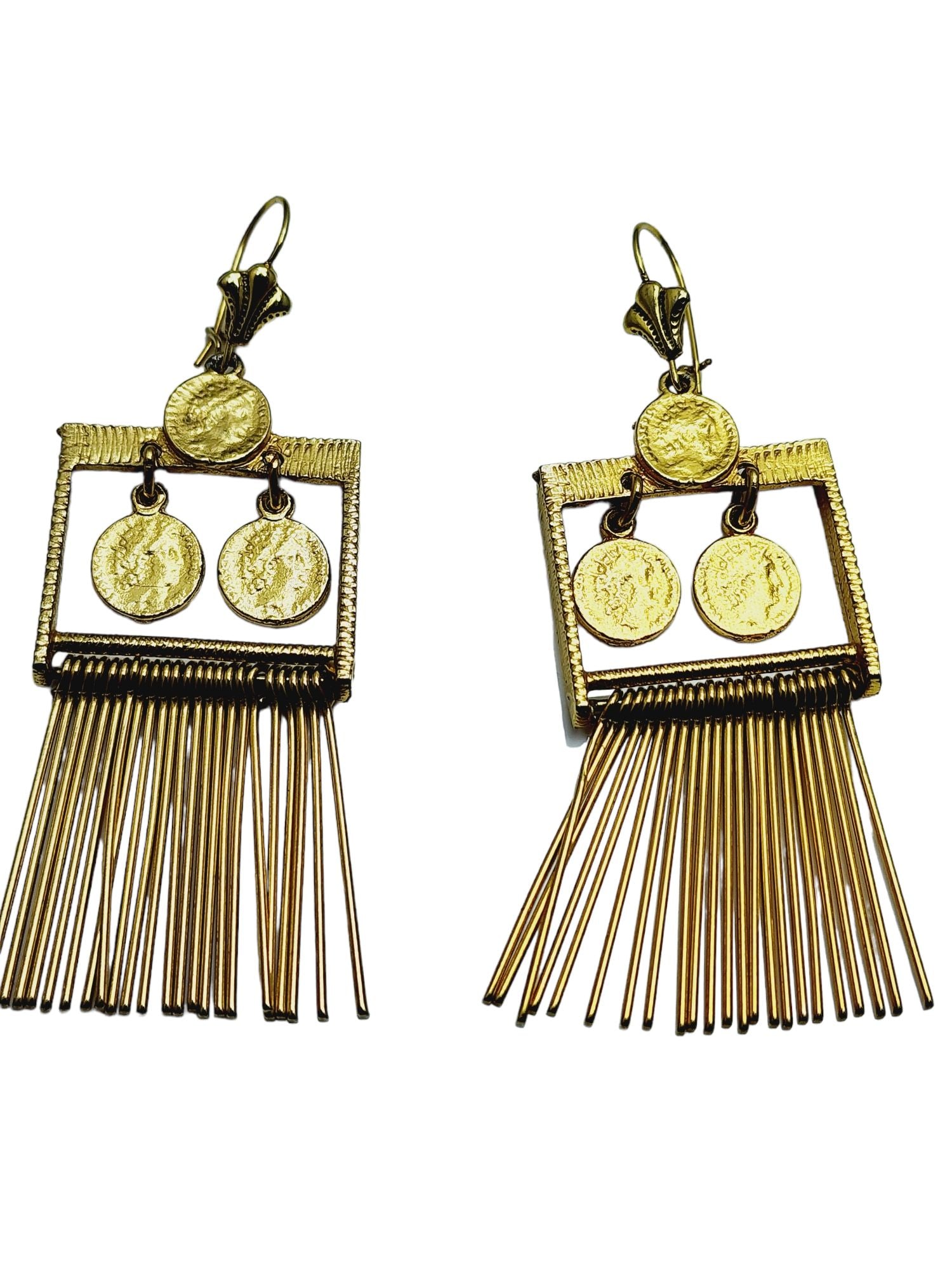 Vintage 70s Coin & Dangle Earrings (A860) (1 of 3)