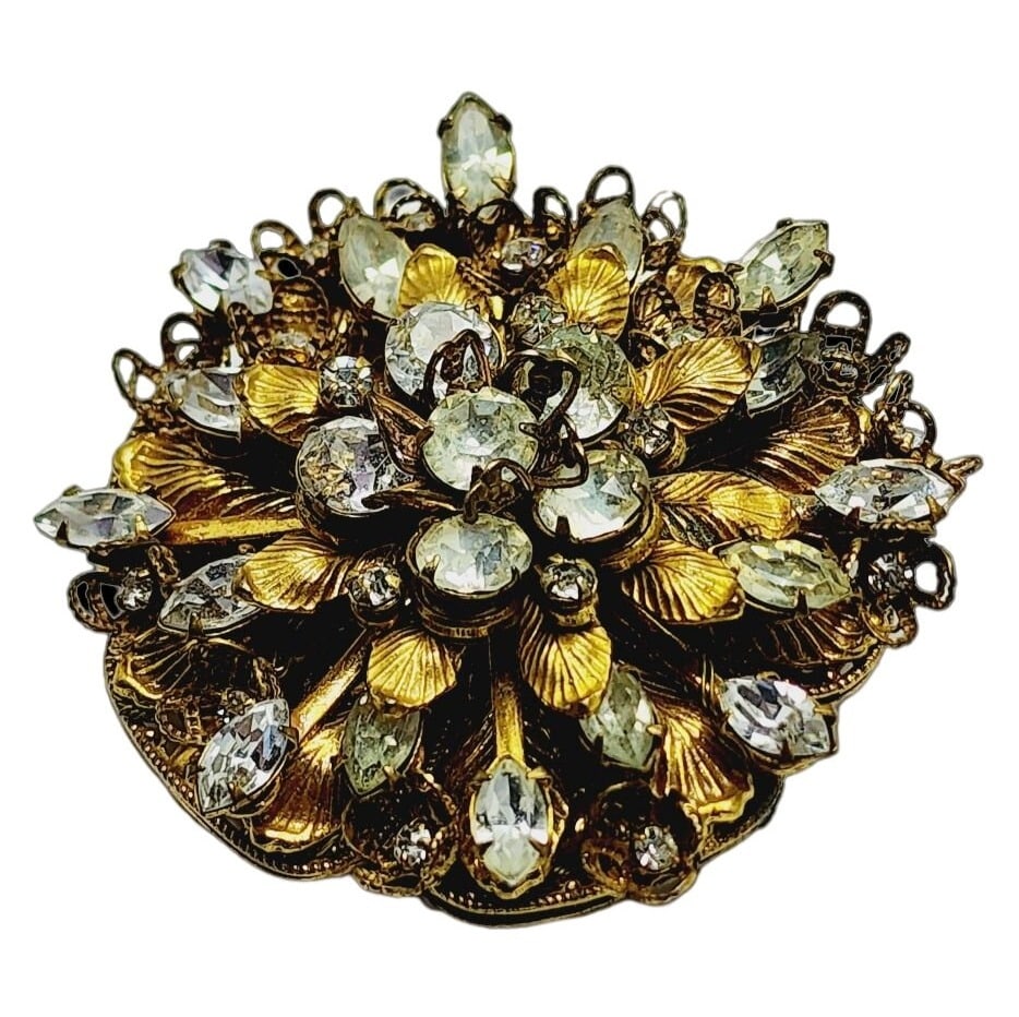 Vintage Signed Amourelle Frank Hess Jeweled Brooch (A928) (1 of 6)