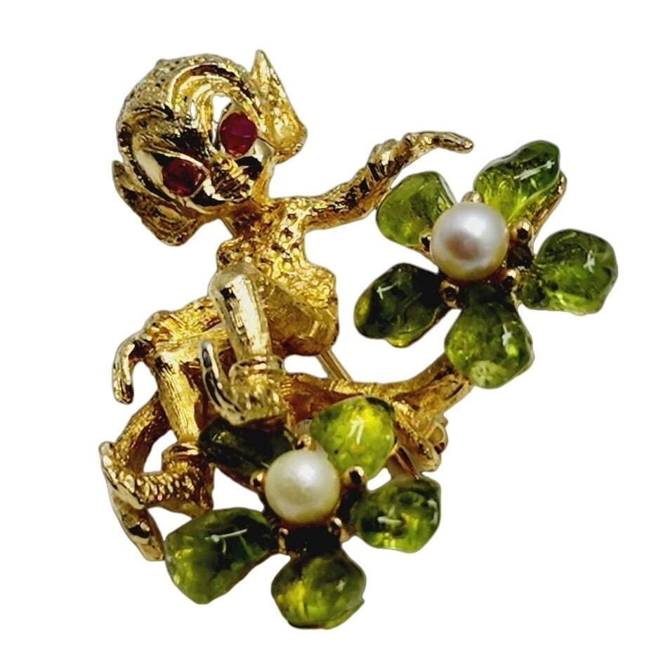 Vintage Signed Swoboda Devil Semi Precious Brooch (A929) (1 of 5)