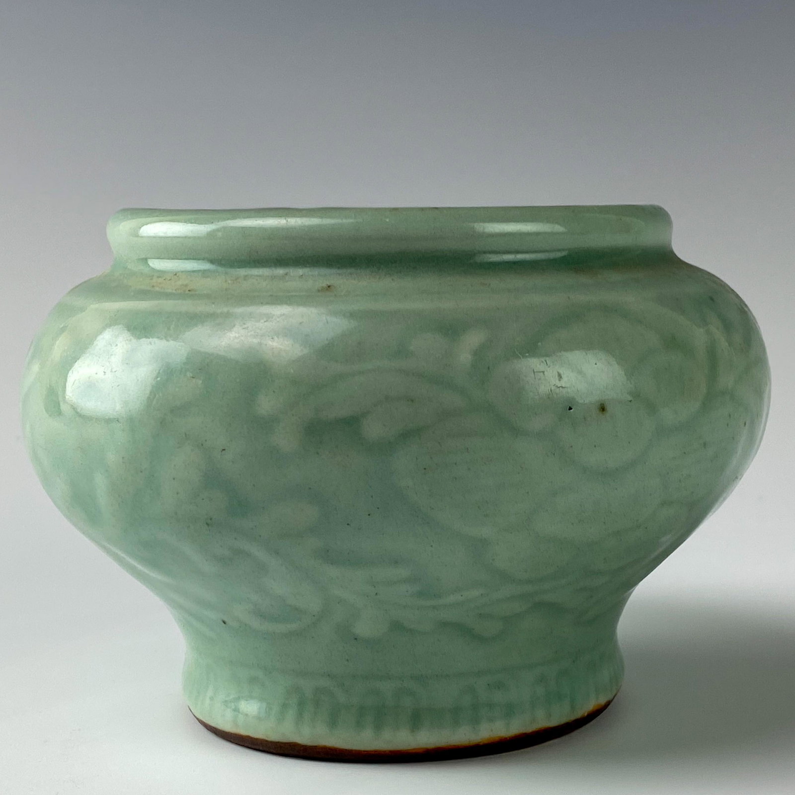 Chinese Export Celadon Green Porcelain Floral Vase (1 of 5)
