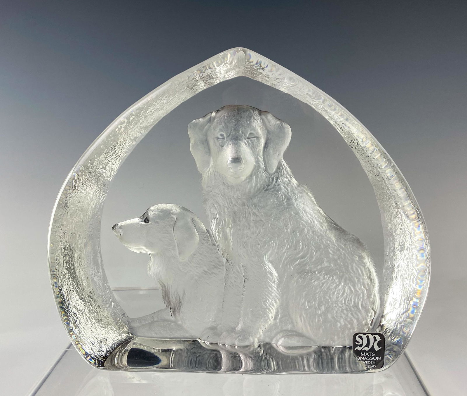 Mats Jonasson Lead Crystal Dog Paperweight Statue (1 of 5)