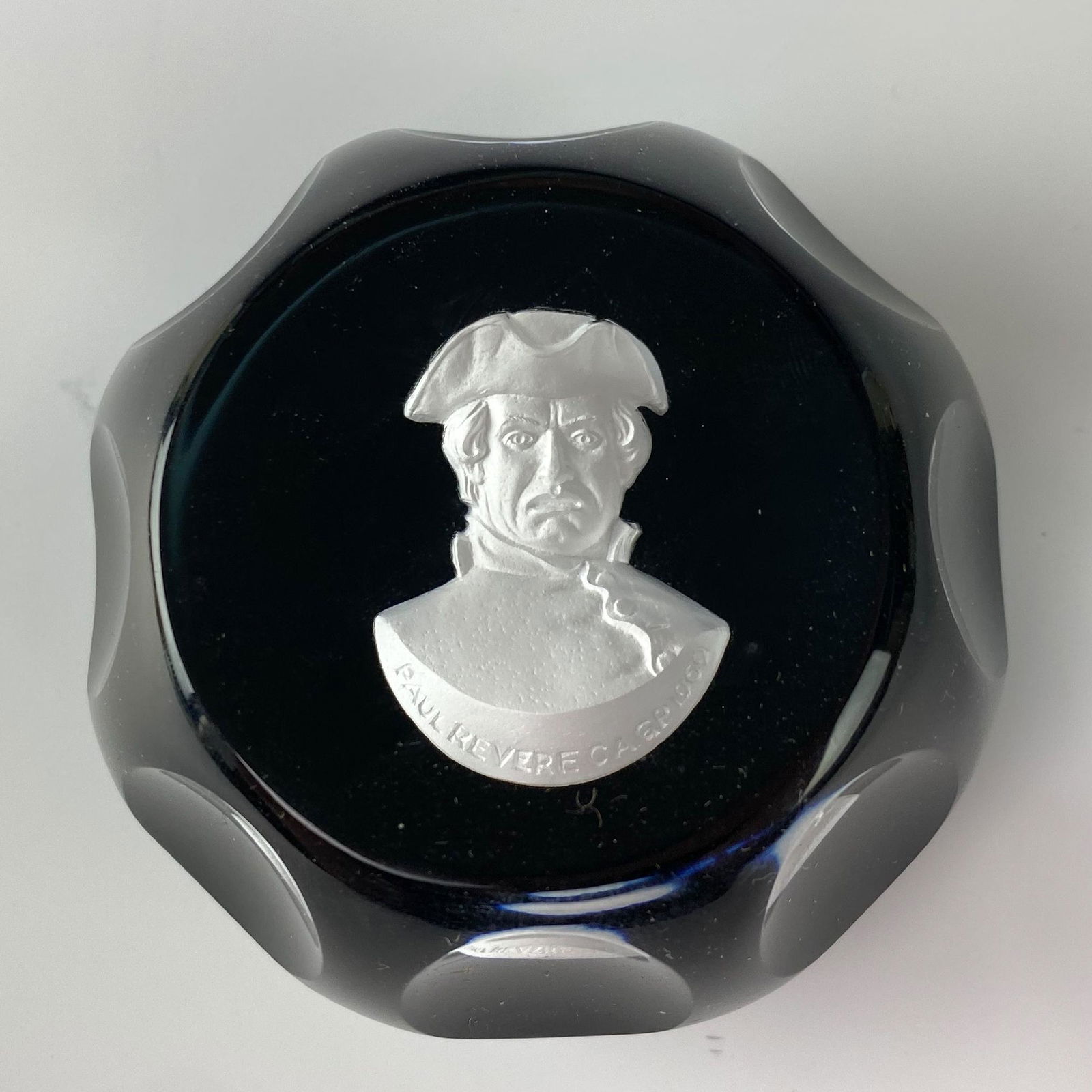 D'Albret Paul Revere Sulfide Art Glass Paperweight (1 of 6)