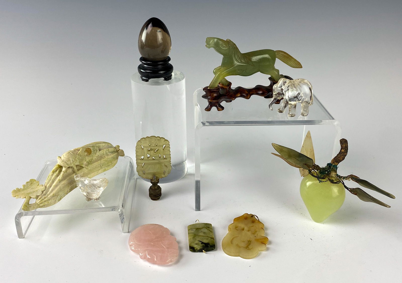 Chinese Jade Statue & Pendant Figurine ESTATE LOT (1 of 6)